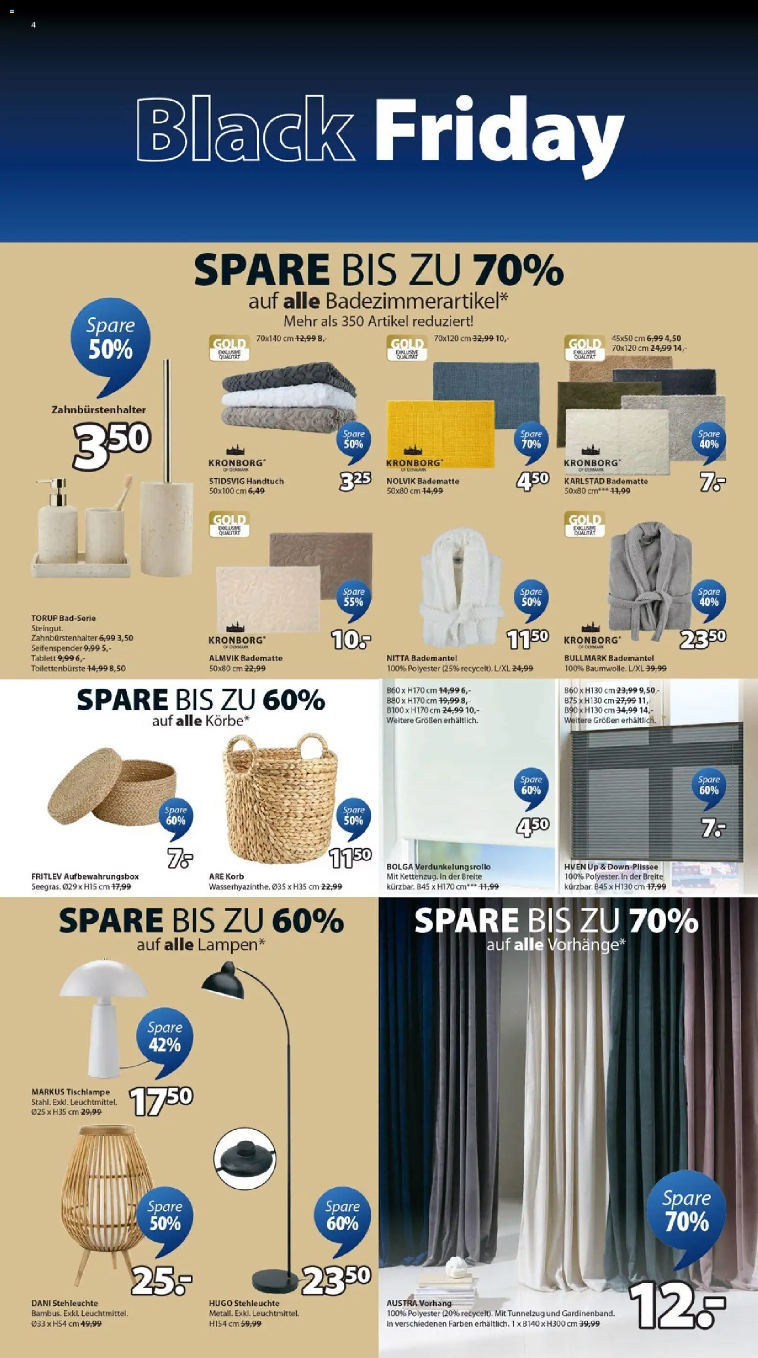 Prospekt JYSK – gültig ab 19.10.2025 | Seite: 4 | Produkte: Korb, Vorhang, Bademantel, Hugo
