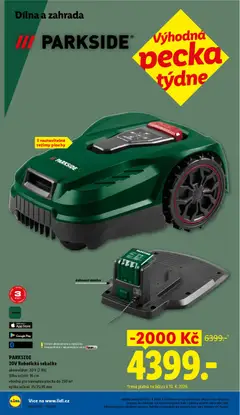 Náhled letáku PARKSIDE 20V Robotická sekačka, akumulátor: 20 V (2 Ah), šířka sečení: 16 cm, vhodná pro travnatou plochu do 250 m², výška sečení: 25/35/45 mm od 23.04.2026 | Strana: 6