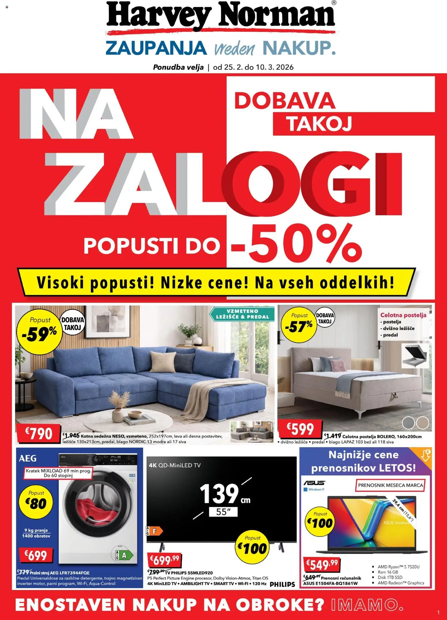 Novi Harvey Norman katalog ponudbe – veljaven od 25.02.2026 | Stran: 1 | Izdelki: Tv, Disk, Ležišče, Prenosnik