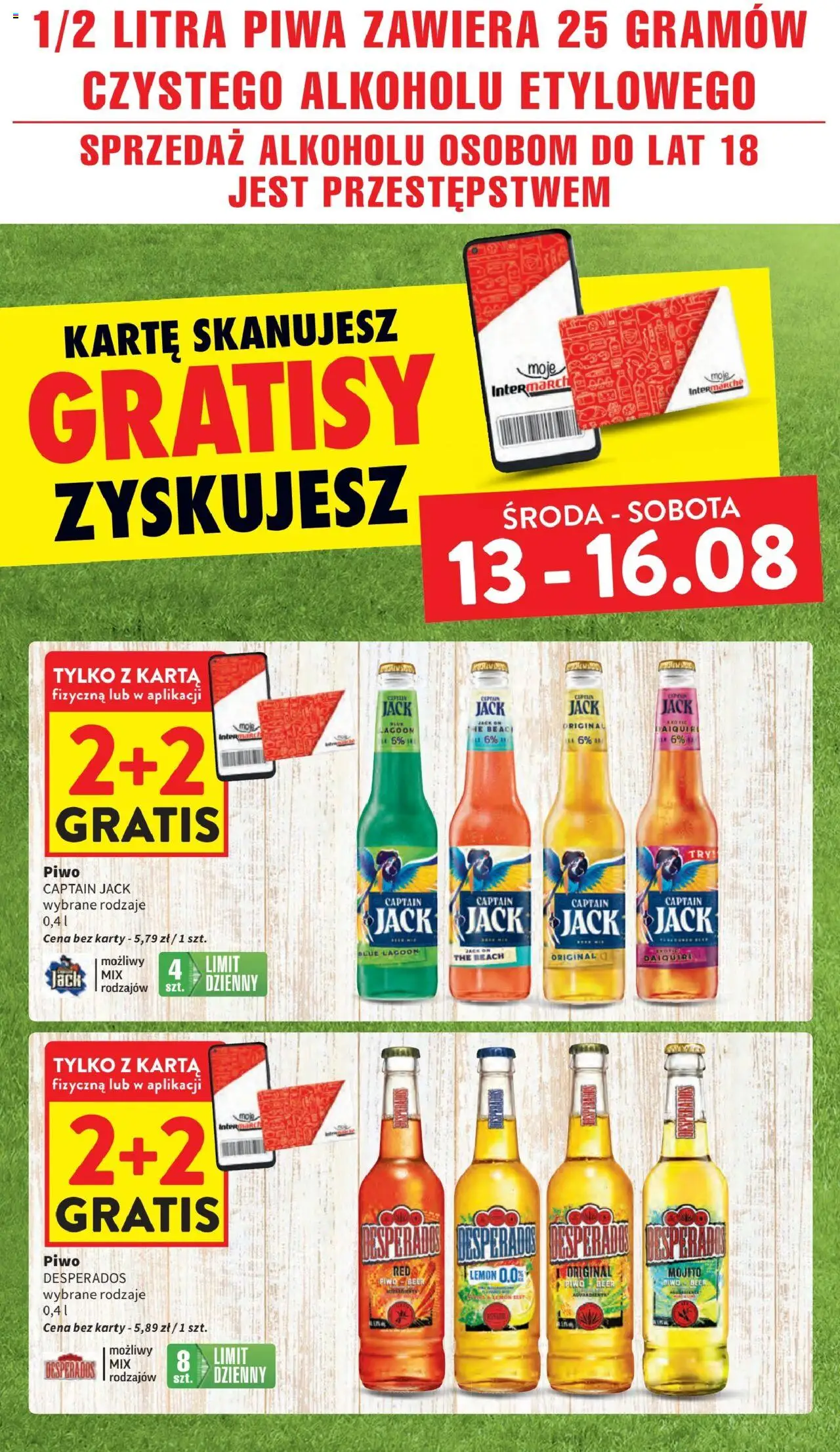 Intermarche Gazetka od 13.08.2025 | Strona: 17 | Produkty: Karta, Piwo Desperados, Piwo