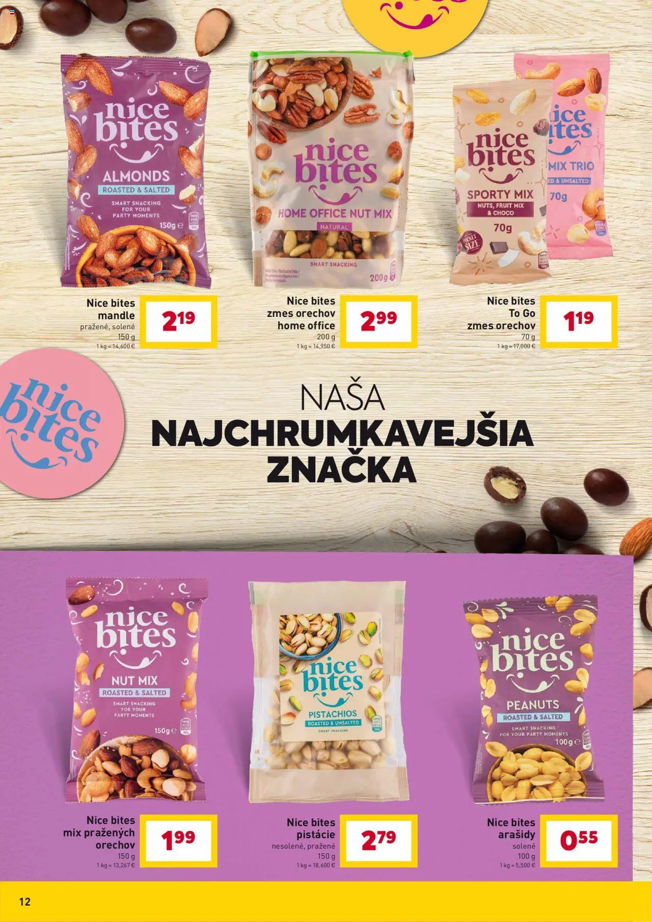 Nové Billa akcie – leták je platný od 10.09.2025 | Strana: 12 | Produkty: Arašidy, Pistácie, Mandle