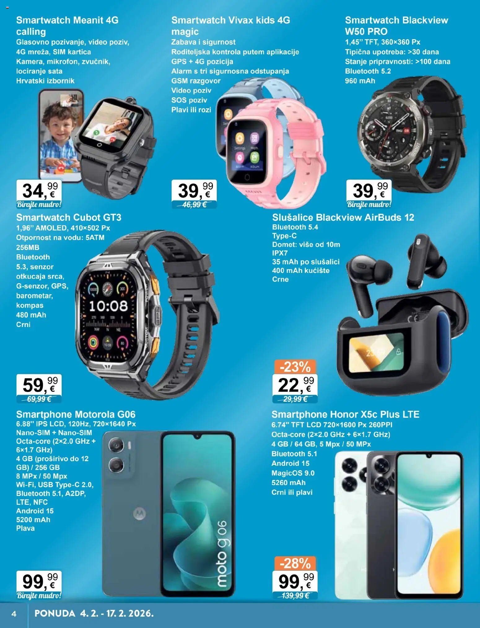 KTC katalog | vrijedi od 04.02.2026 | Stranica: 4 | Proizvodi: Smartphone, Video, Slušalice, USB