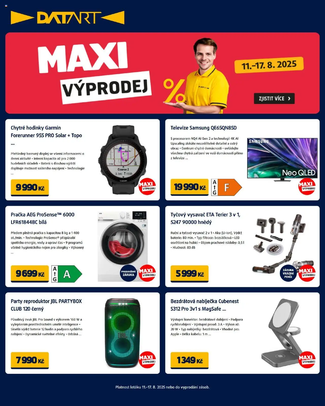 Datart leták od 11.08.2025 | Strana: 1 | Produkty: Konektor, Samsung, Obraz, Chytré hodinky