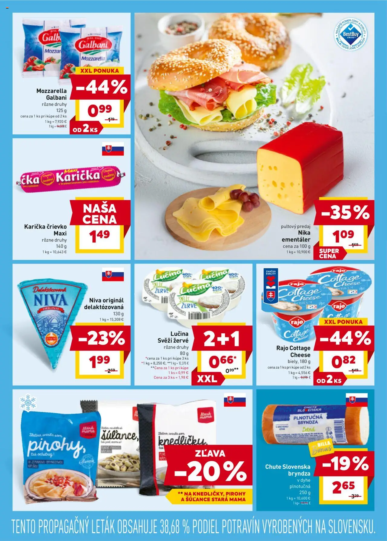 Billa leták │ platný od 23.07.2025 | Strana: 7 | Produkty: Pirohy, Mozzarella, Bryndza