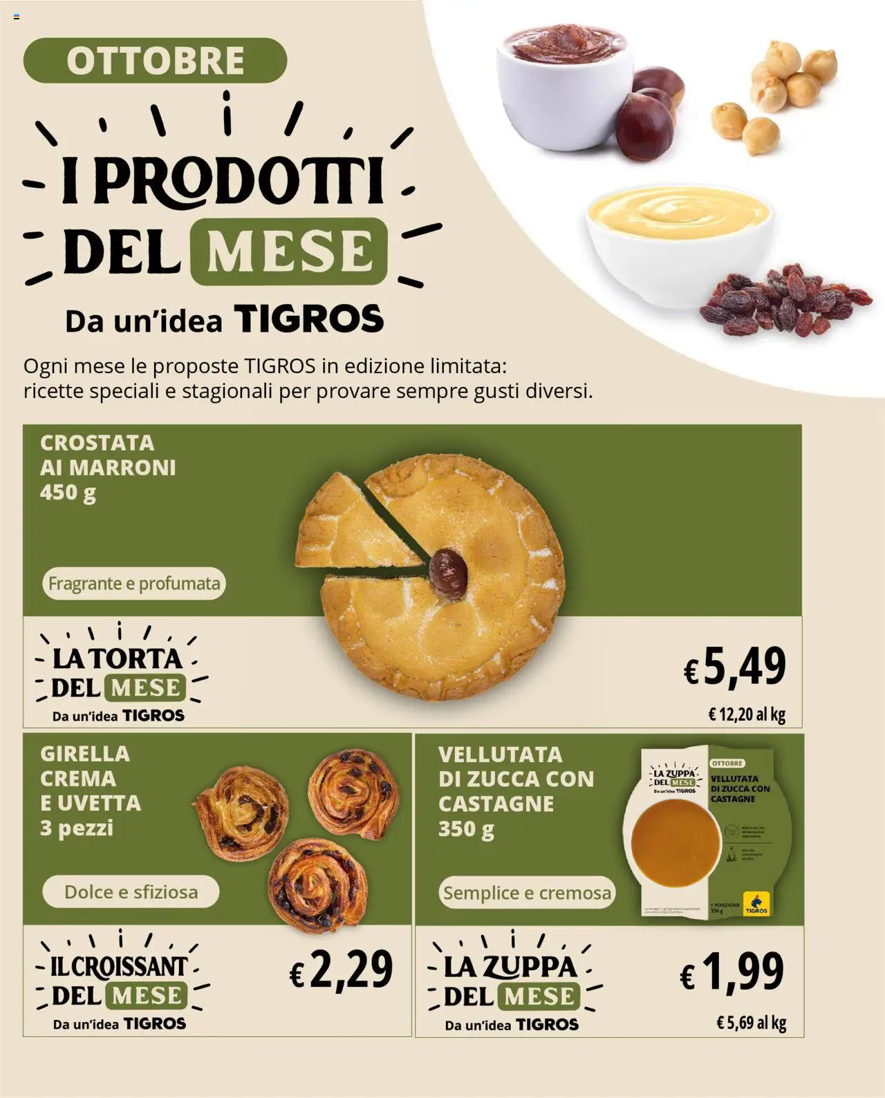 Volantino Tigros del 02.10.2025 | Pagina: 8 | Prodotti: Crema, Zucca, Torta