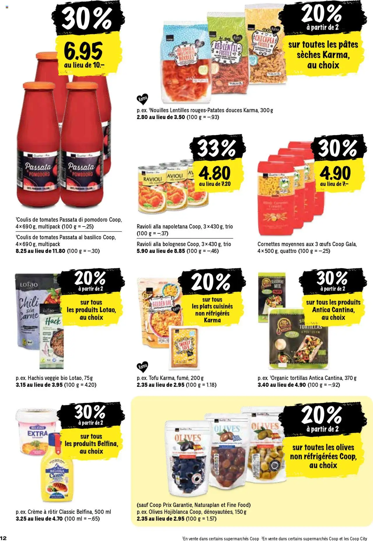 Coop - Les actions de la semaine – gültig ab 25.09.2025 | Seite: 12 | Produkte: Chili, Pasta, Creme