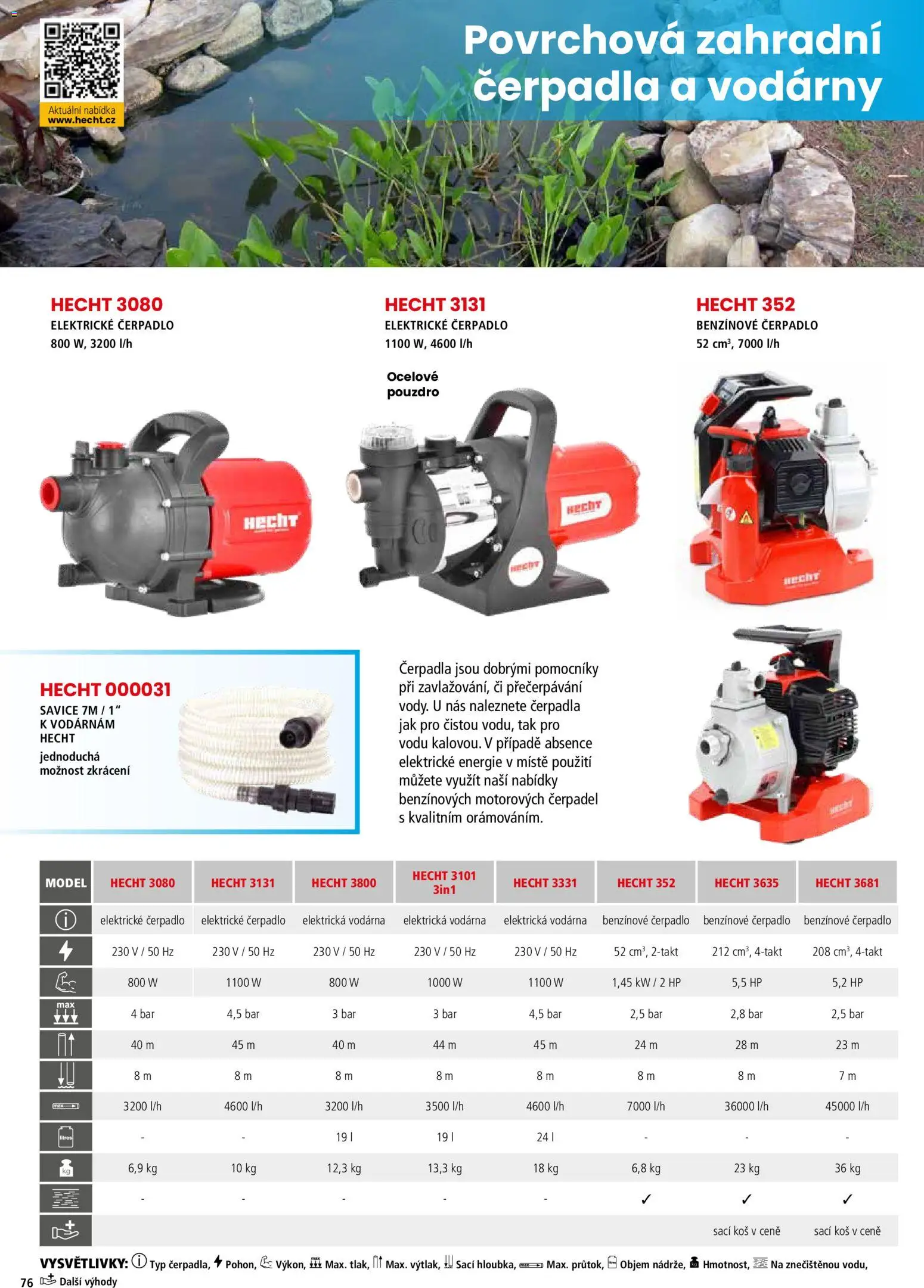 Hecht katalog - Jaro - léto 2026 od 19.02.2026 | Strana: 76 | Produkty: Hecht, Pouzdro, Koš, Čerpadlo
