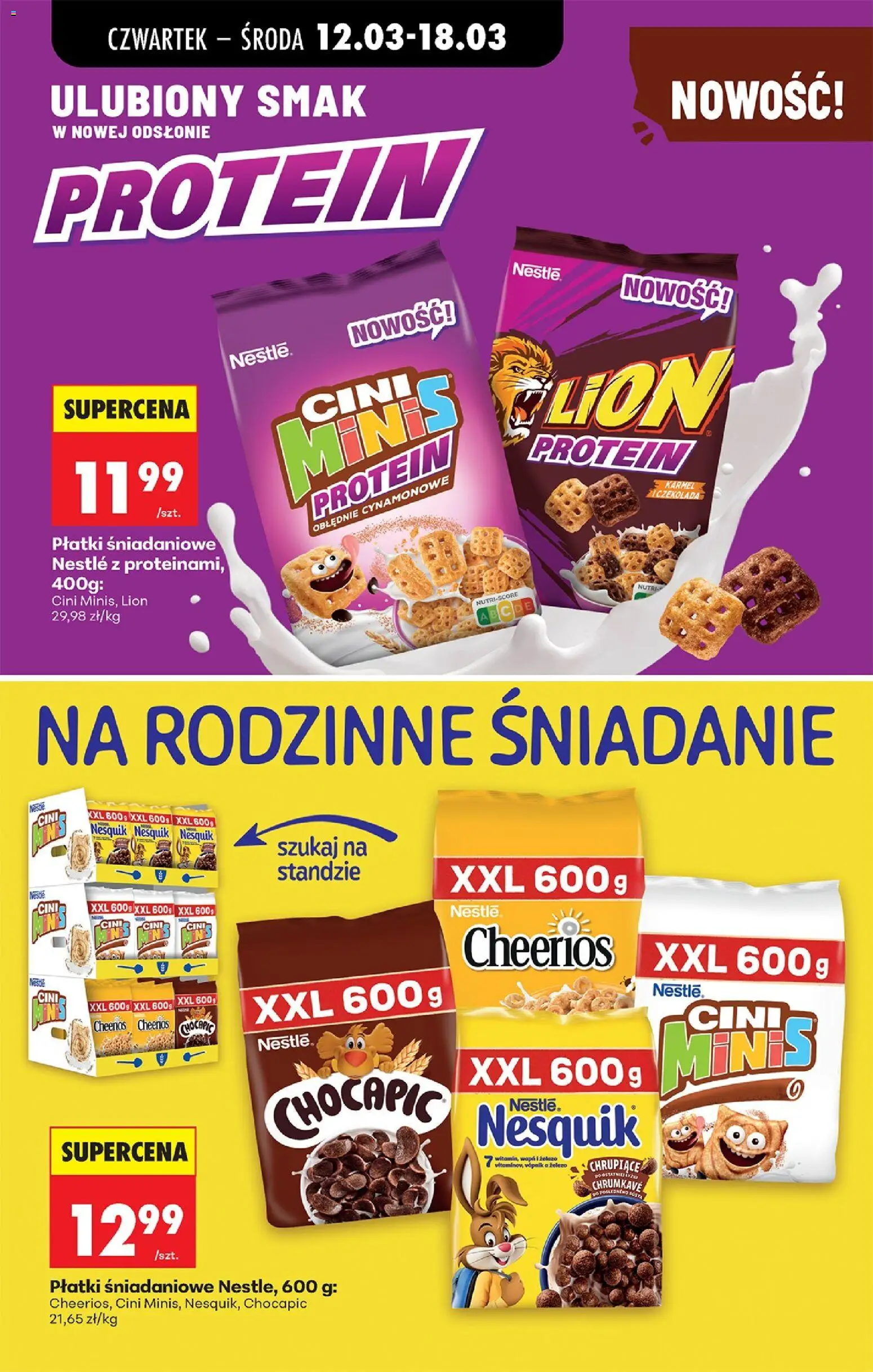 Biedronka Polsko leták - Codziennie niskie ceny od 12.03.2026 | Strana: 64 | Produkty: Nesquik, Chocapic, Protein