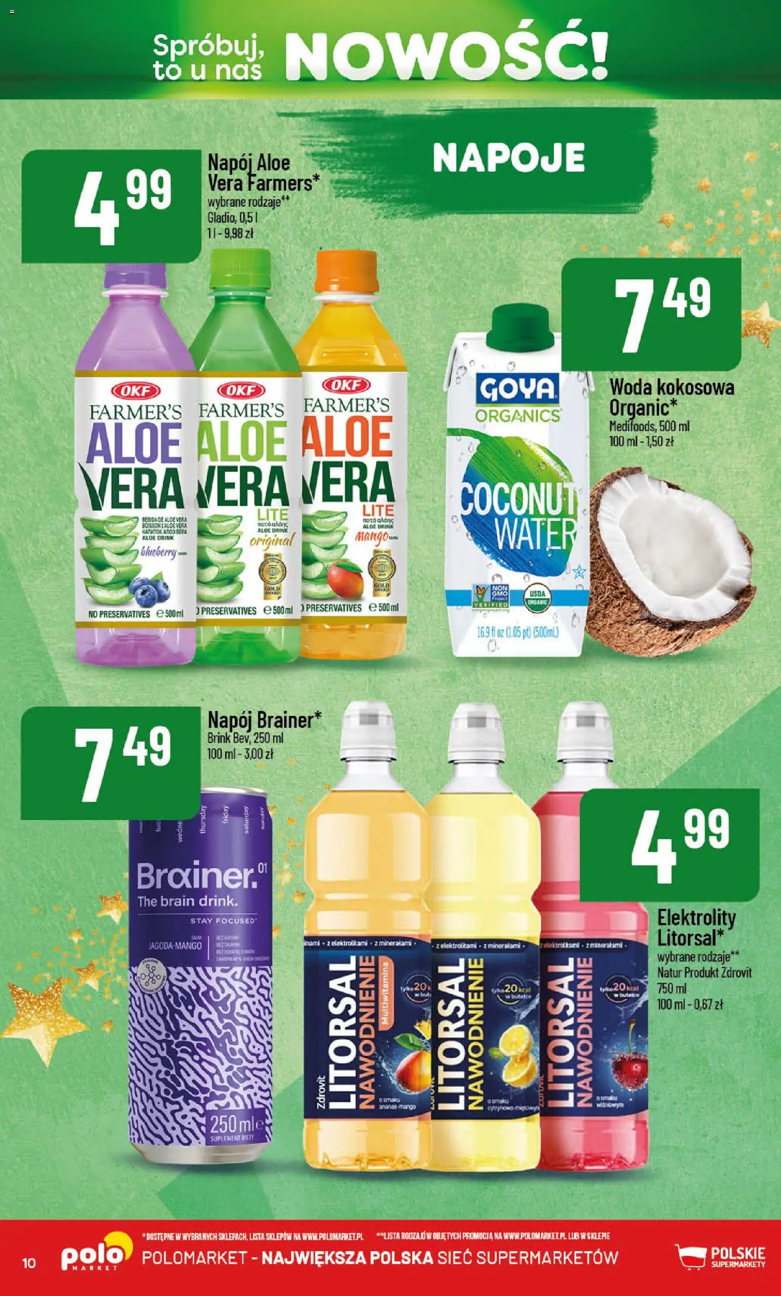POLOmarket Gazetka - Nowości od 01.12.2025 | Strona: 10 | Produkty: Mango, Woda kokosowa, Napoje, Woda