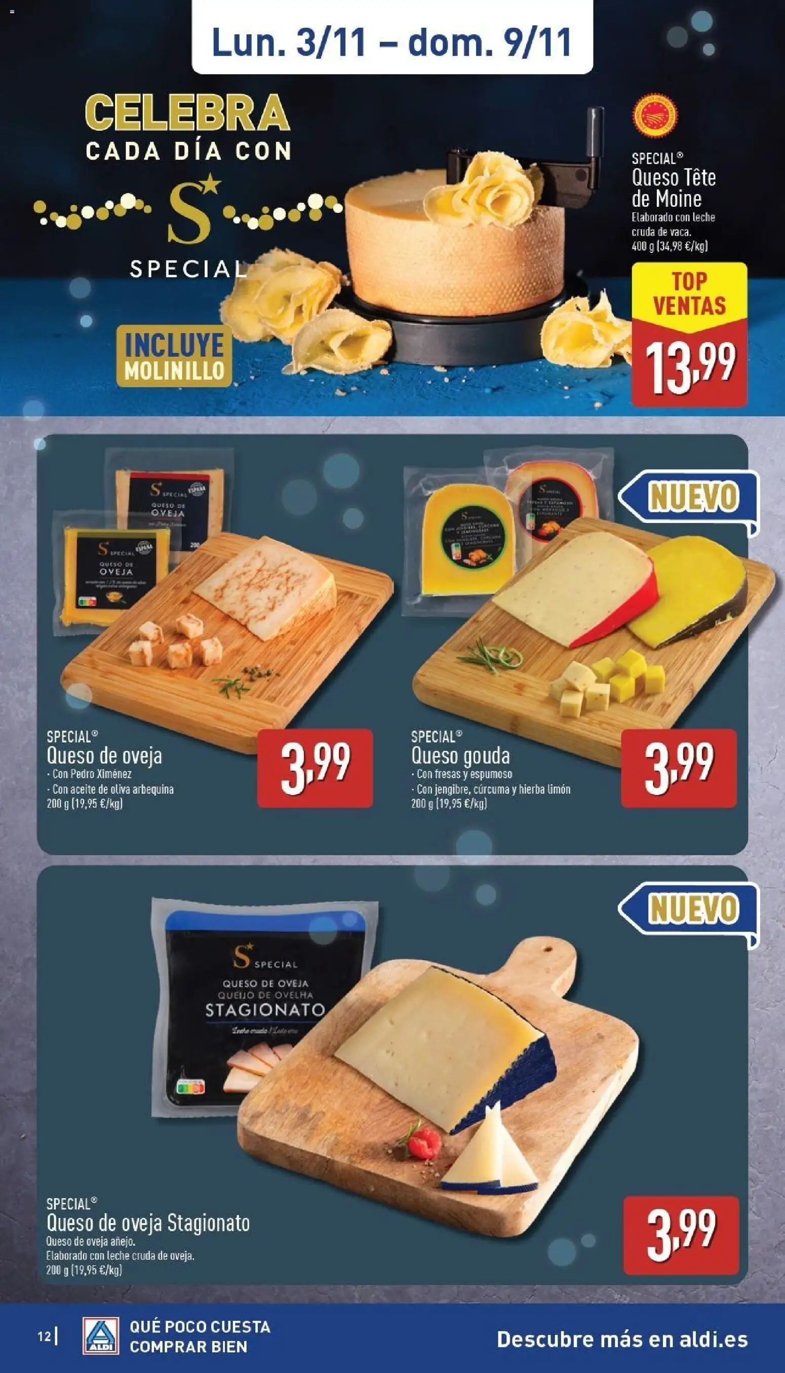 Aldi folleto Canarias │ válido desde el 03.11.2025 | Página: 12 | Productos: Queso de oveja, Aceite, Fresas, Aceite de oliva