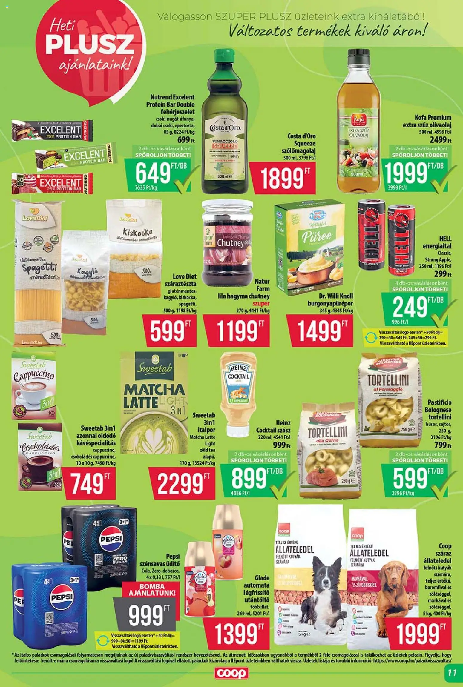 COOP akciós ujság - amely érvényes a következő dátumtól: 16.04.2026 | Oldal: 11 | Termékek: Szőlőmagolaj, Zöld tea, Hagyma, Szósz