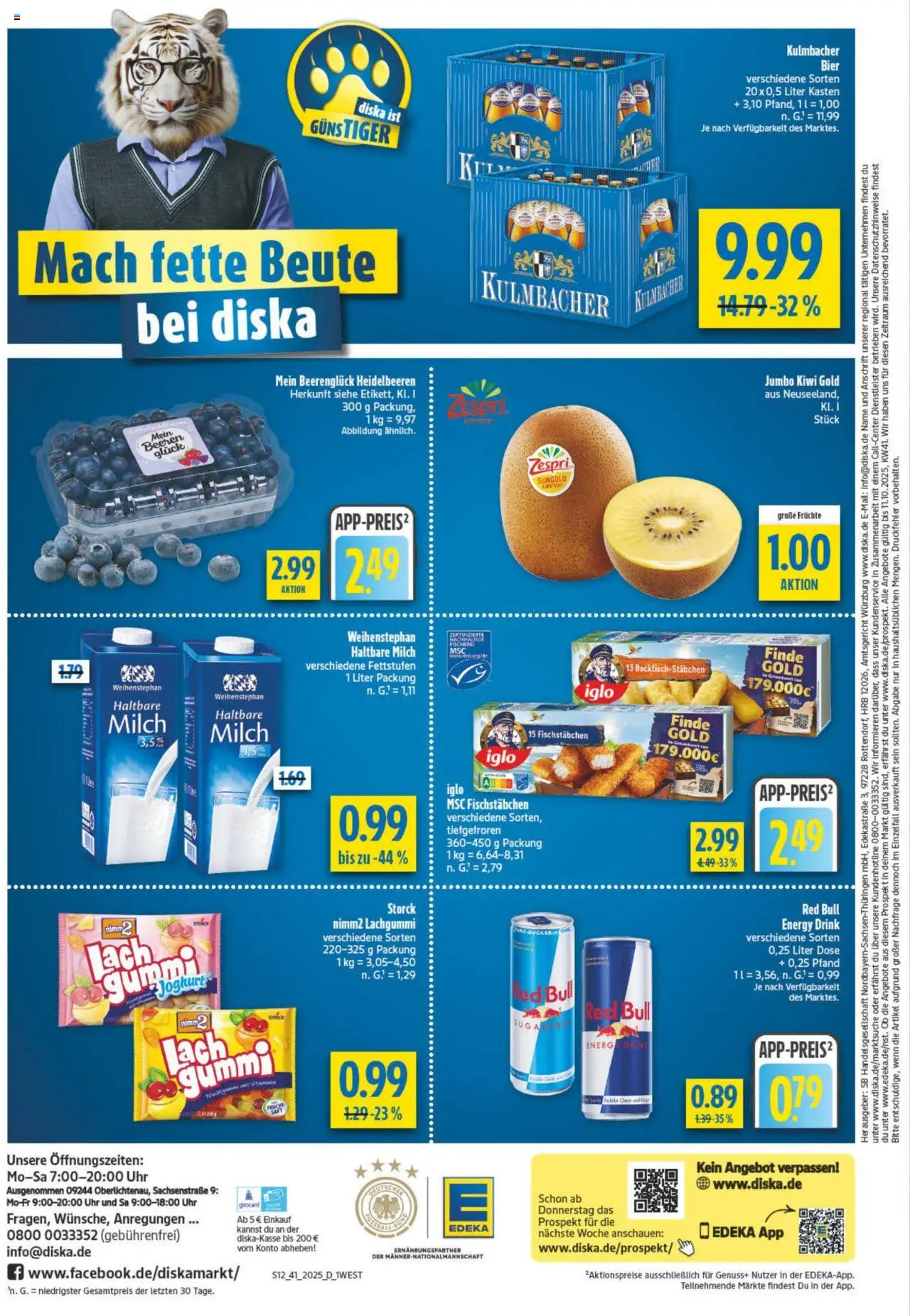 Diska - diska Angebote Bayern KW41 – gültig ab 06.10.2025 | Seite: 12 | Produkte: Red bull, Energy, Iglo, Heidelbeeren