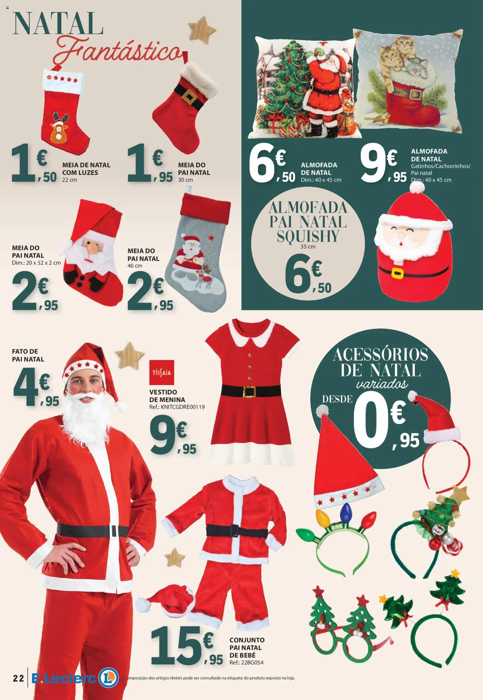 E.Leclerc - Folheto Natal │ válido de 04.11.2025 | Página: 22 | Produtos: Vestido, Almofada, Fato
