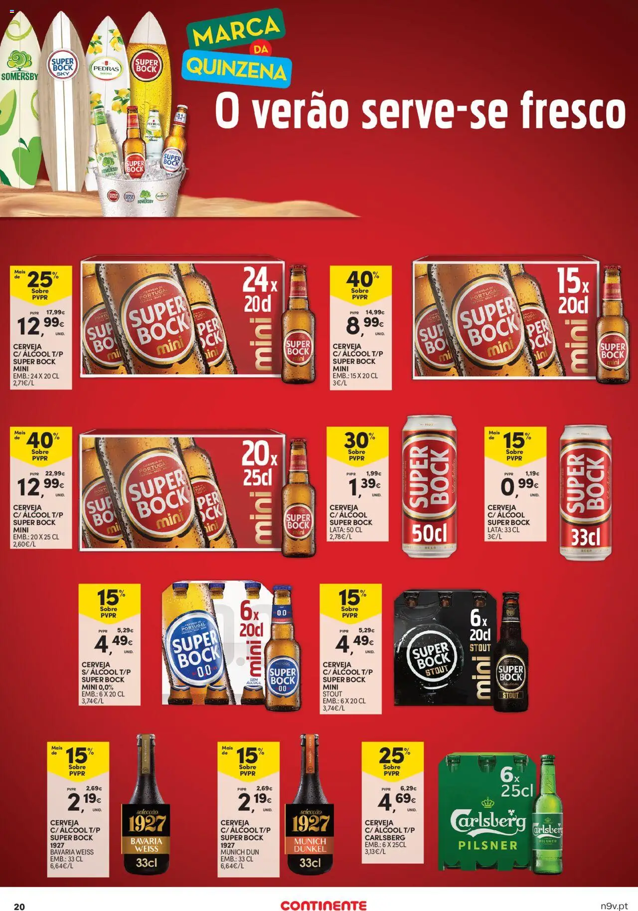 Continente - Açores: Como é bom saborear o verão │ válido de 07.08.2025 | Página: 20 | Produtos: Super bock, Cerveja, Somersby