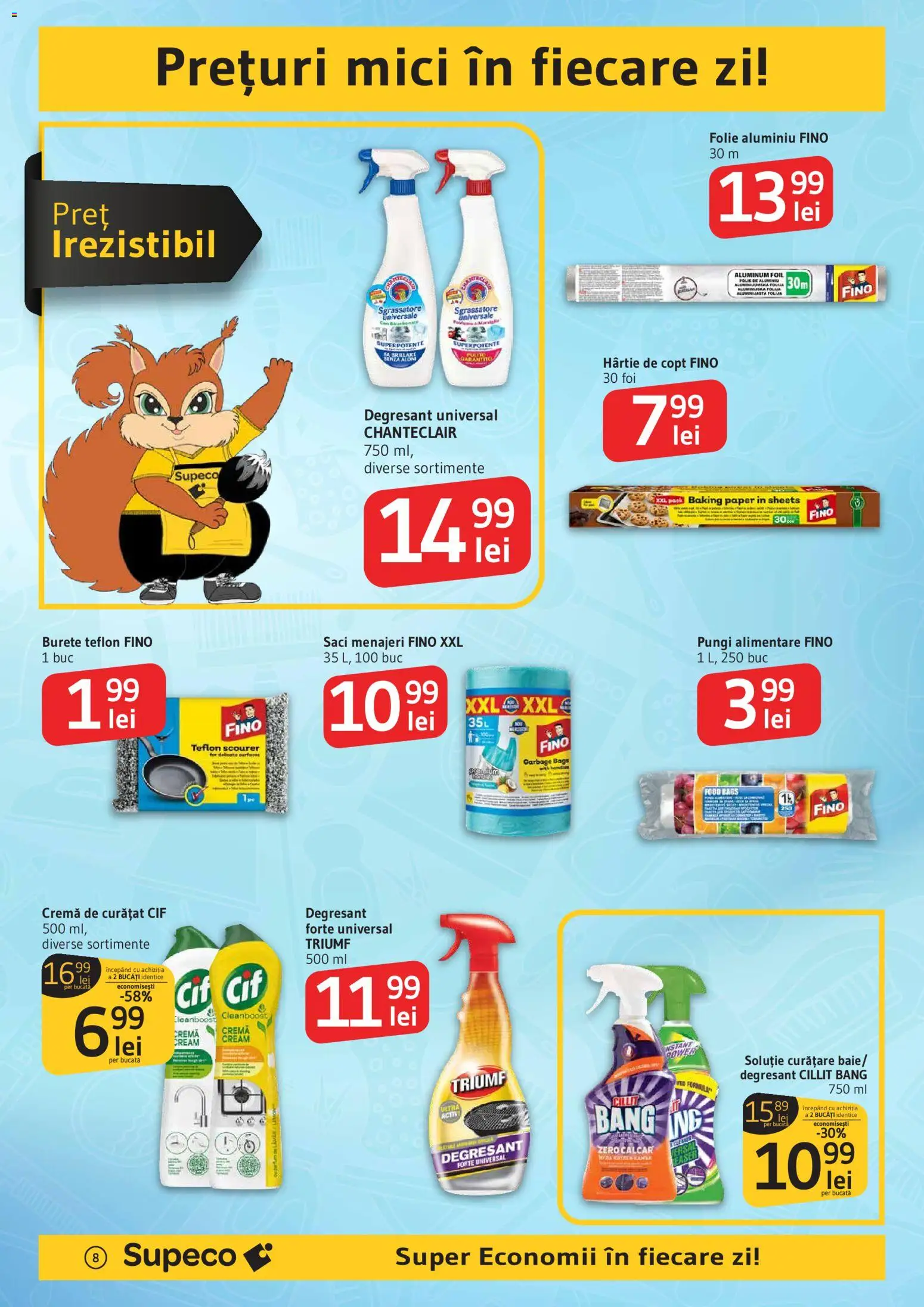 Noul catalog Supeco – valabil de la 19.03.2026 | Pagină: 8 | Produse: Saci menajeri, Mici, Burete, Cremă