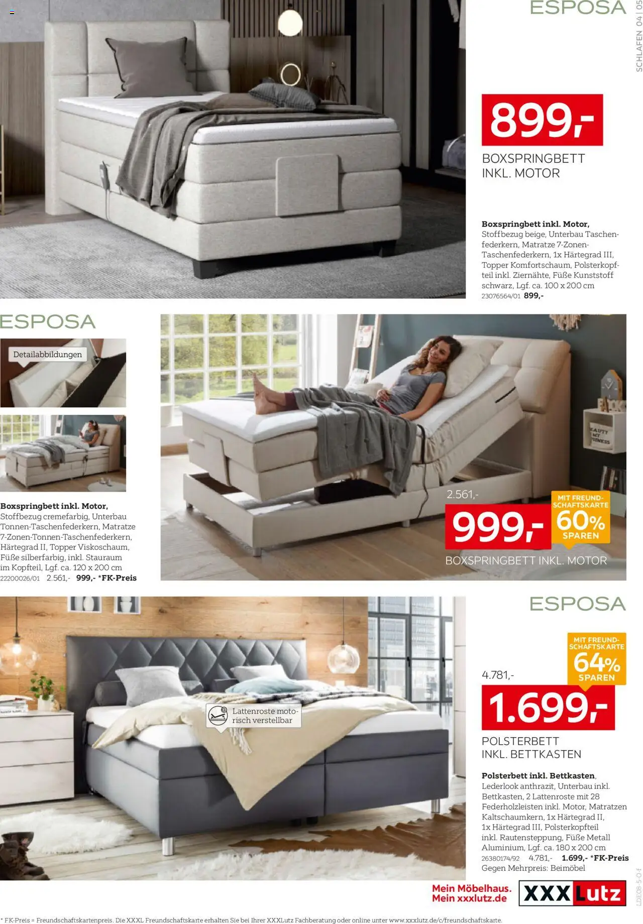 XXXL Lutz Betten Spezial - gültig ab dem 18.08.2025 | Seite: 5 | Produkte: Matratze, Boxspringbett, Polsterbett, Topper