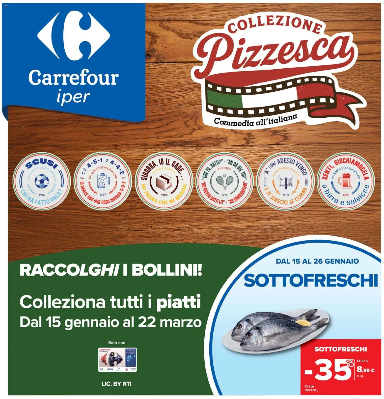 Volantino Carrefour del 15.01.2026 | Pagina: 1 | Prodotti: Birra, Orata