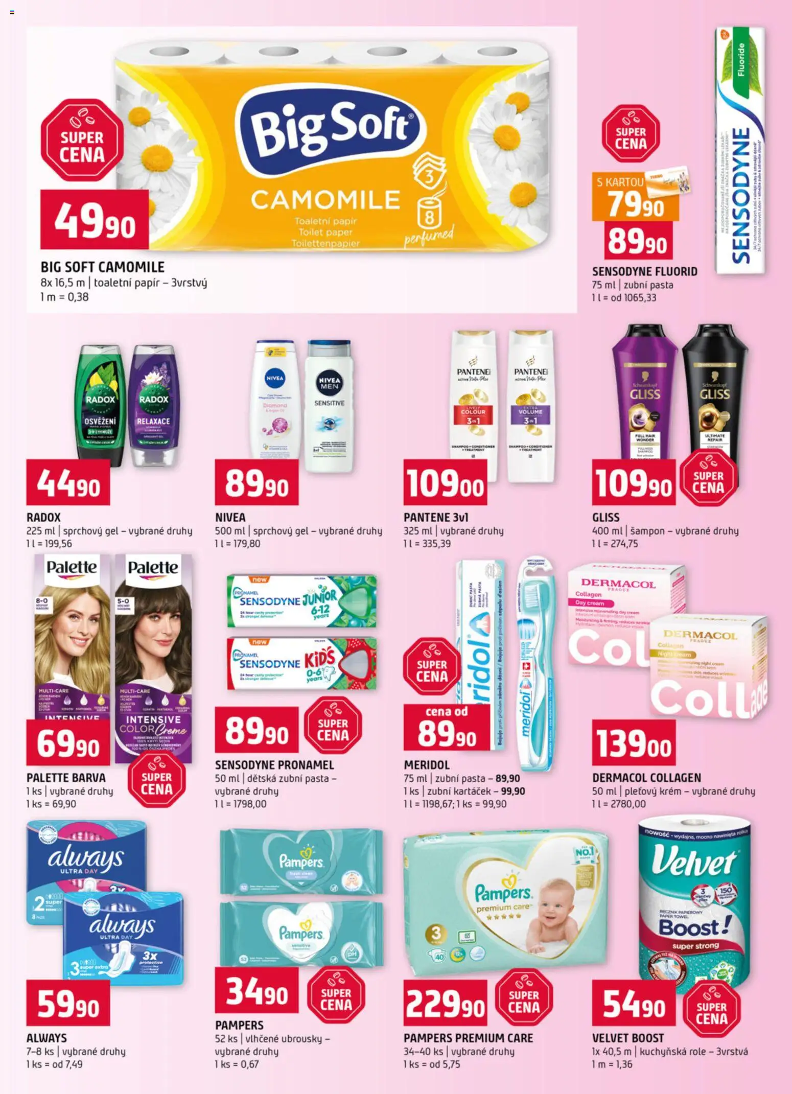 Terno leták od 29.10.2025 | Strana: 14 | Produkty: Vlhčené ubrousky, Pampers, Velvet, Toaletní papír 3vrstvý