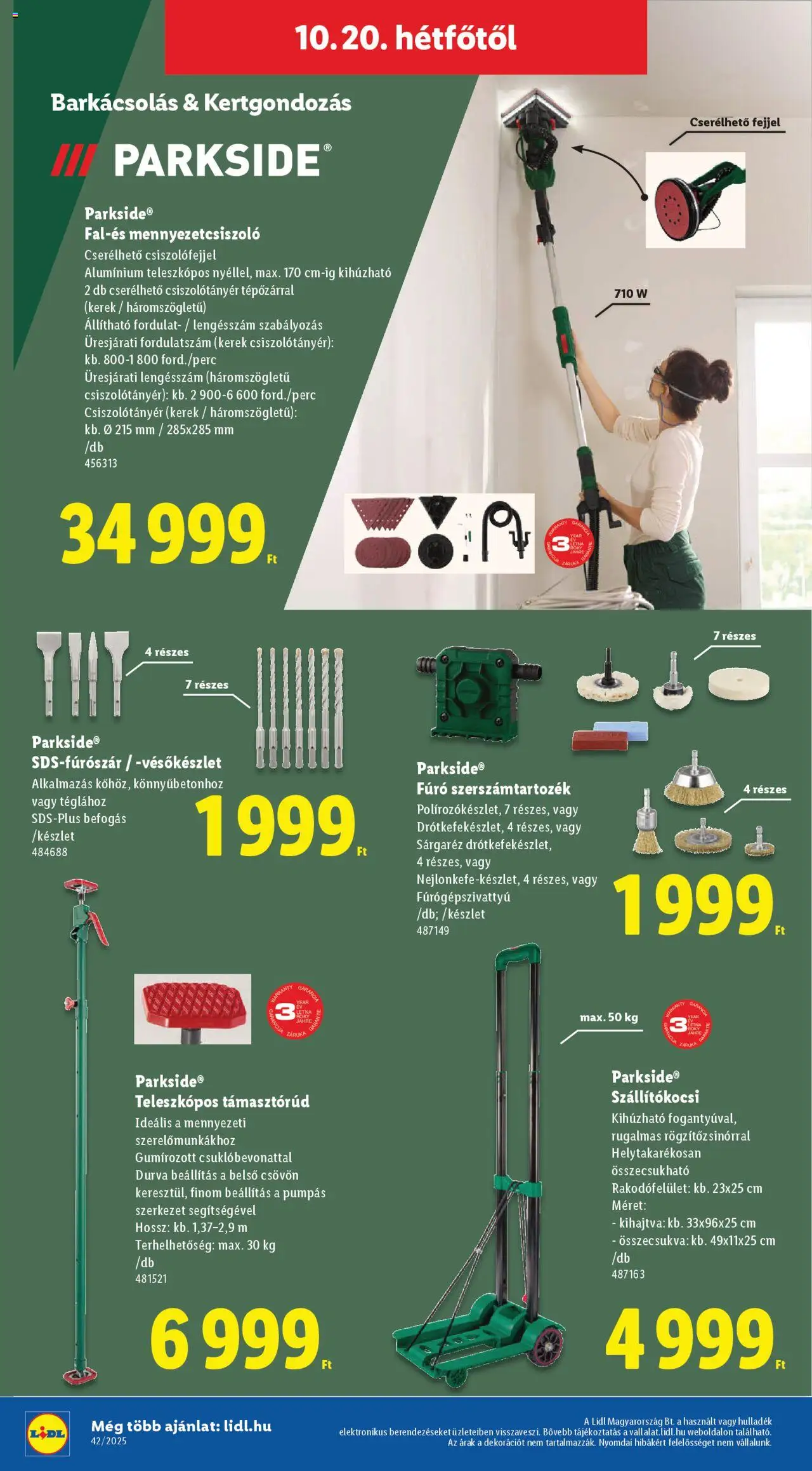 Lidl akciós ujság - amely érvényes a következő dátumtól: 16.10.2025 | Oldal: 46 | Termékek: Parkside