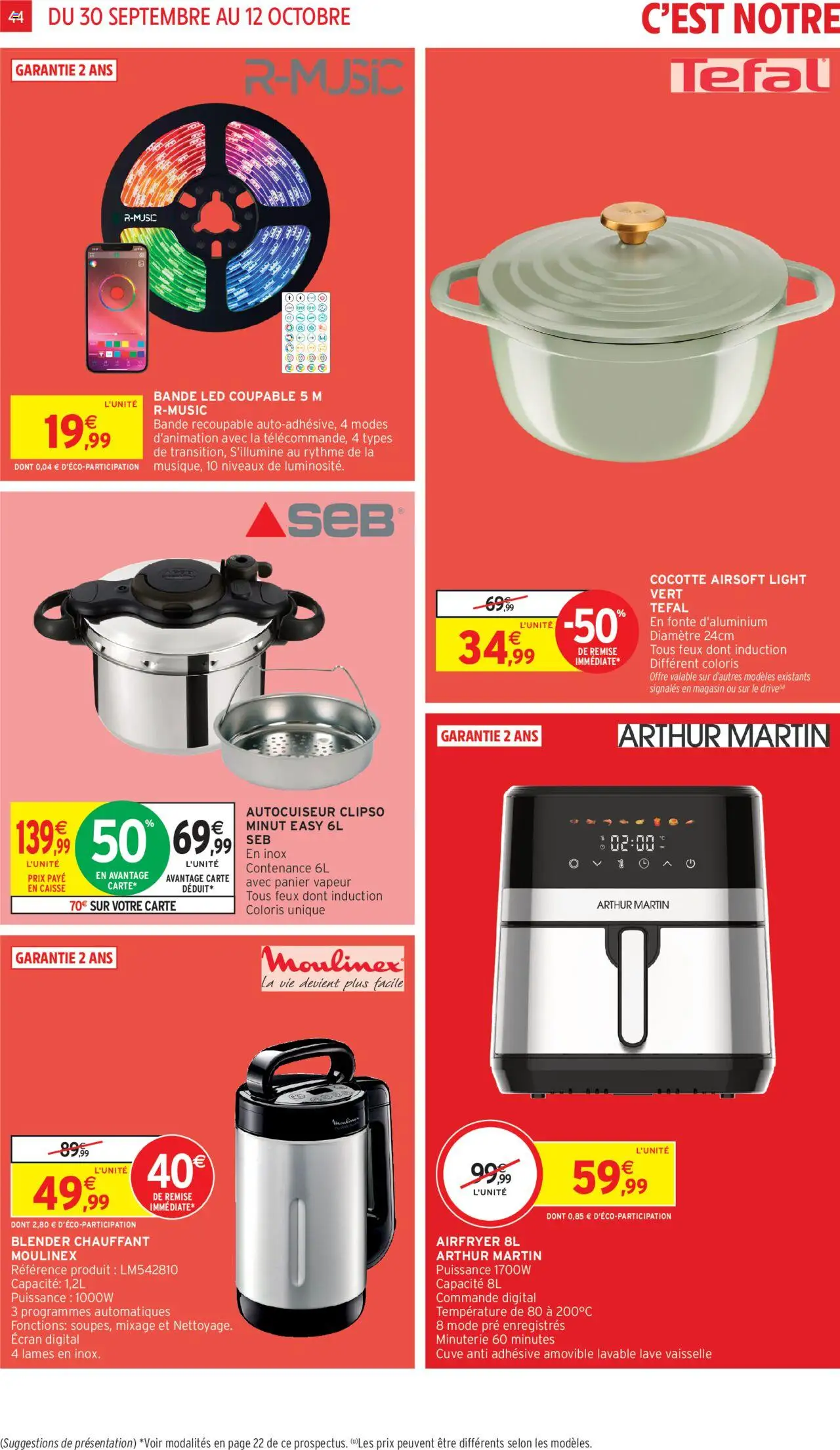 {H1} | Page: 44 | Produits: Blender, Autocuiseur, Blender chauffant, Panier