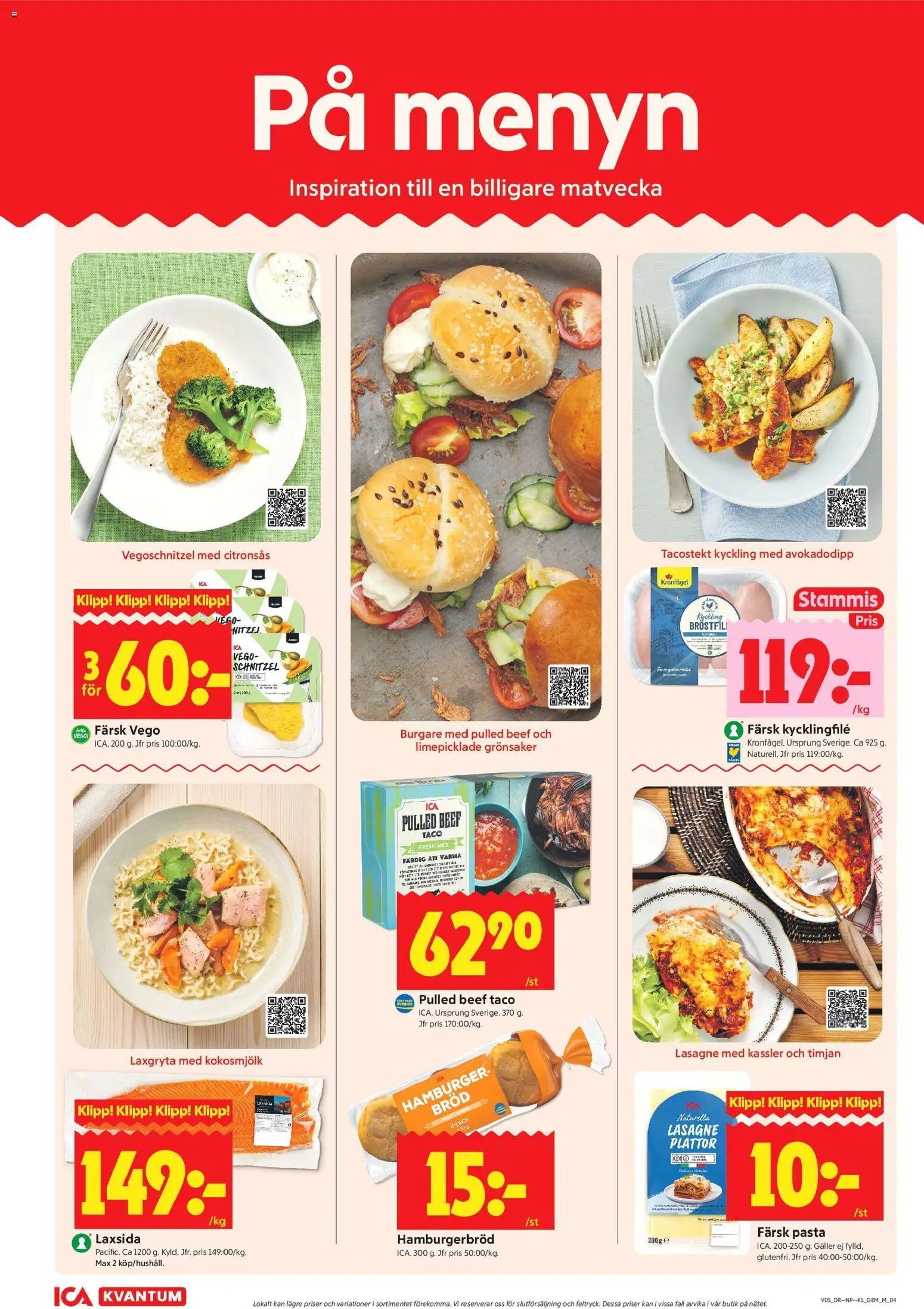 ICA Kvantum reklamblad aktuell från 26.01.2026 | Sida: 4 | Produkter: Timjan, Kycklingfile, Galler, Bröd