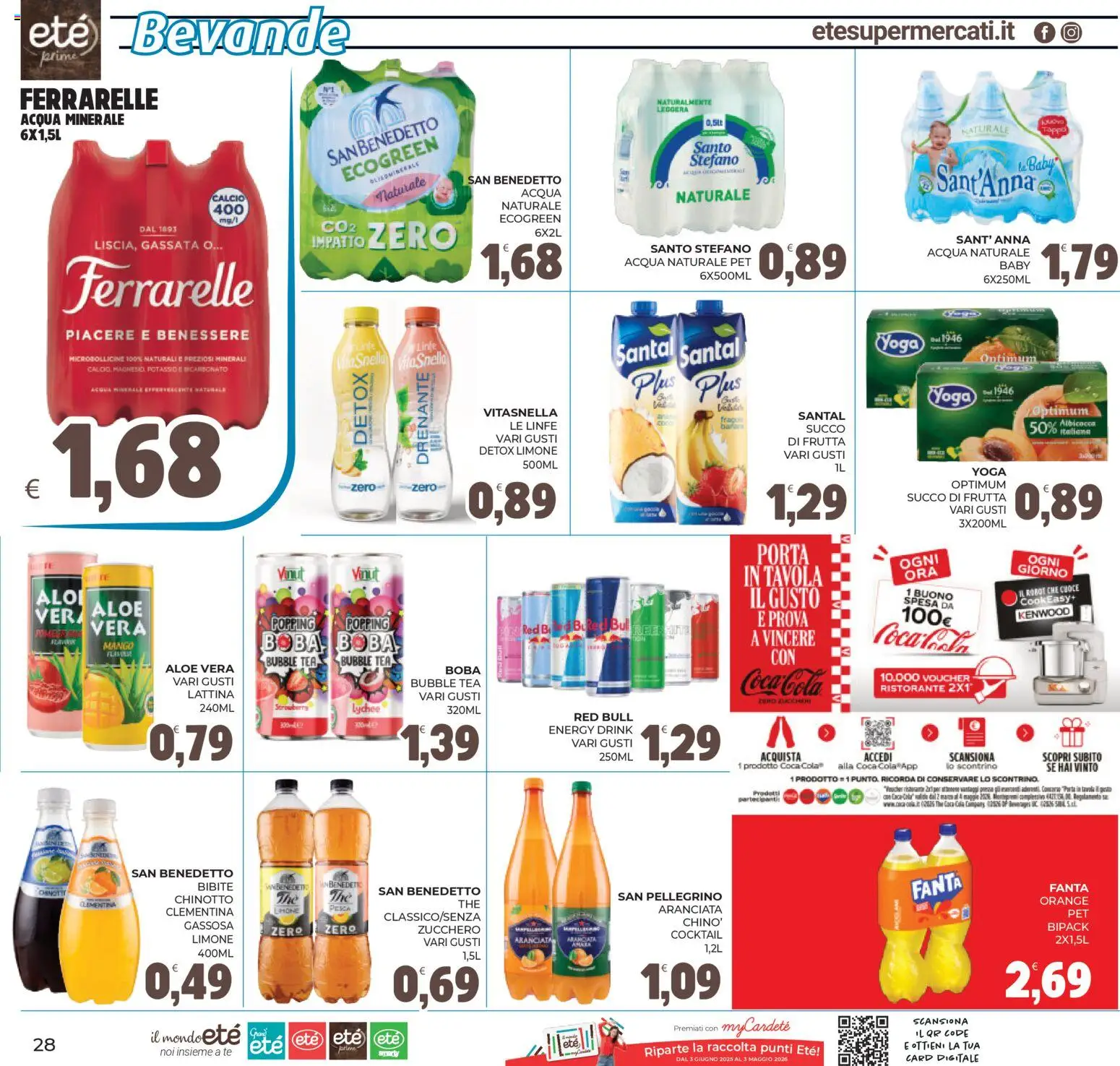 Volantino Eté del 24.03.2026 | Pagina: 28 | Prodotti: Chinotto, Acqua, Red Bull, Coca Cola