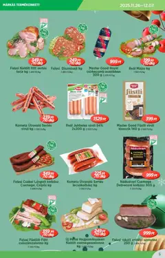 Reál Akciós újság - amely érvényes a következő dátumtól: 10.12.2025 | Oldal: 5 | Termékek: Virsli, Kolbász, Debreceni, Szalonna
