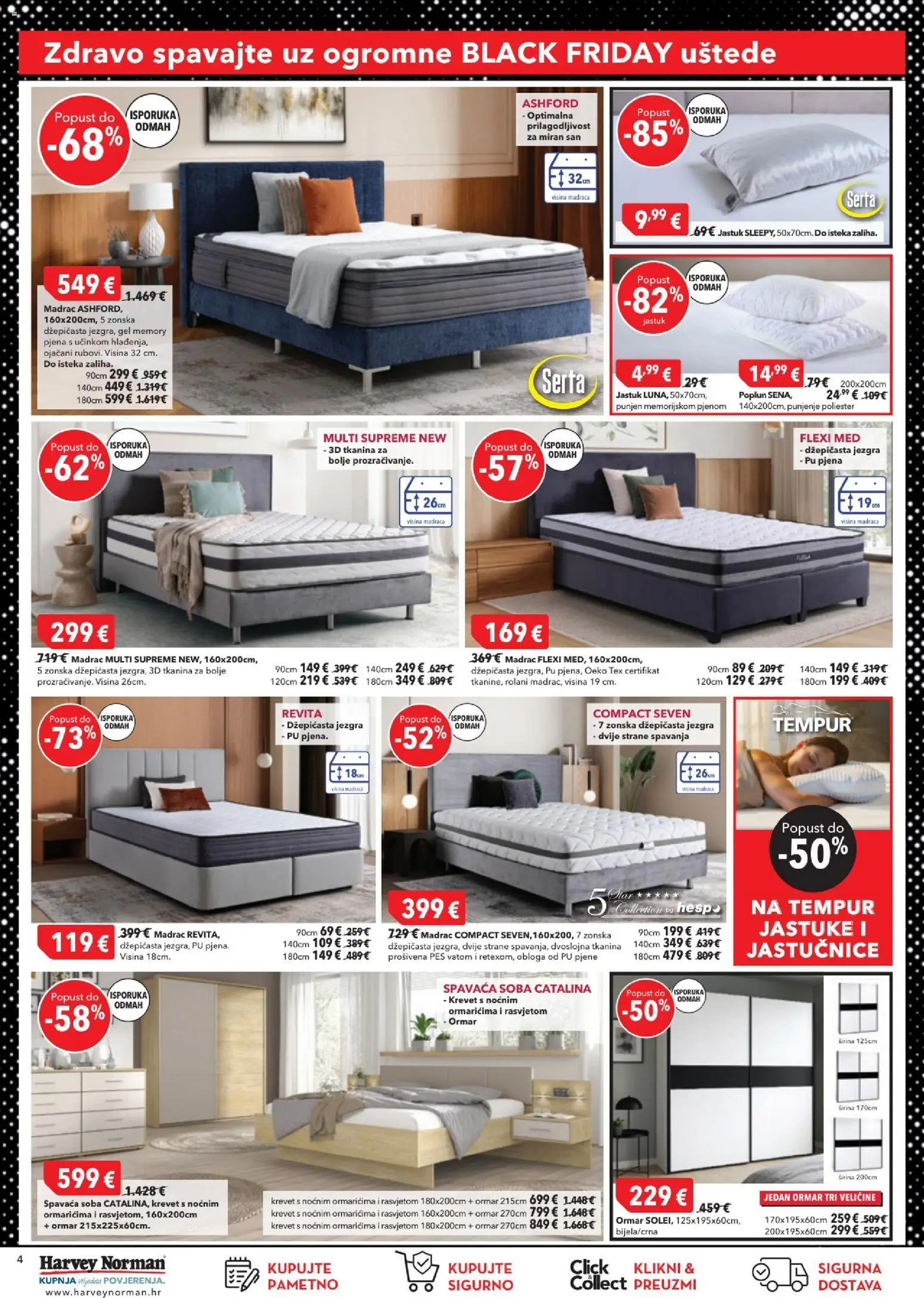 Harvey Norman katalog | vrijedi od 28.11.2025 | Stranica: 4 | Proizvodi: Jastuk, Ormar, Spavaća soba, Poplun
