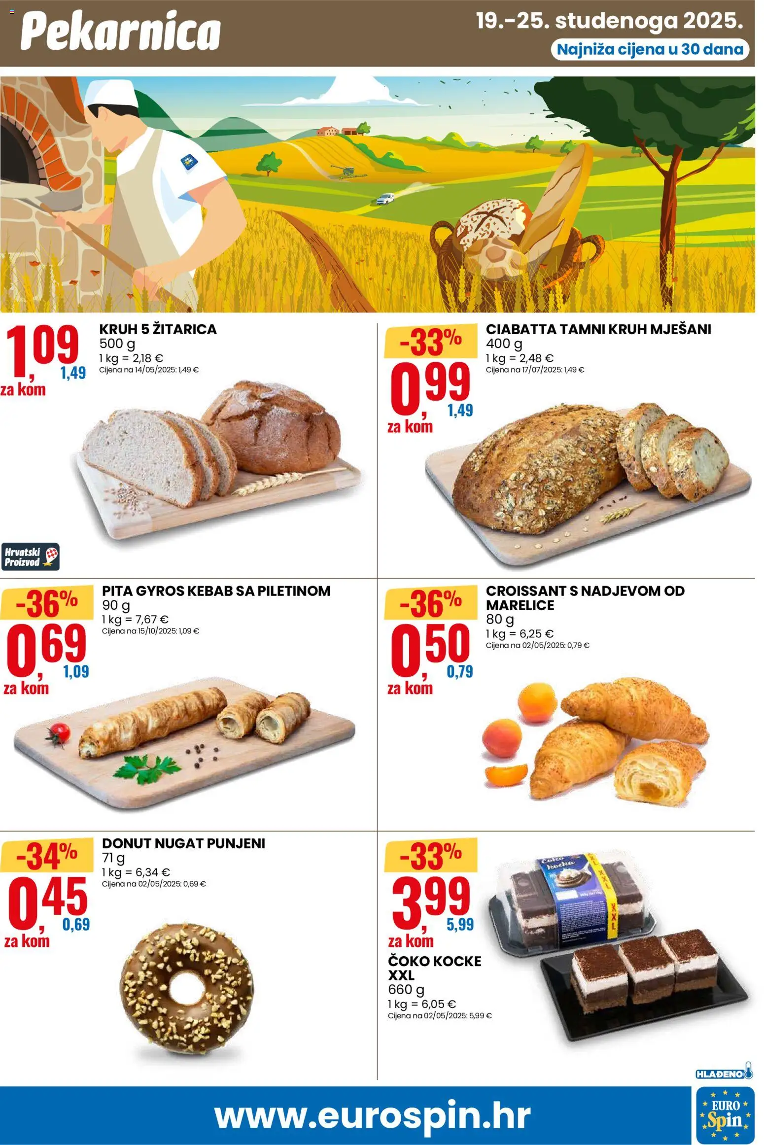 Eurospin katalog | vrijedi od 19.11.2025 | Stranica: 11 | Proizvodi: Kruh, Pita, Marelice