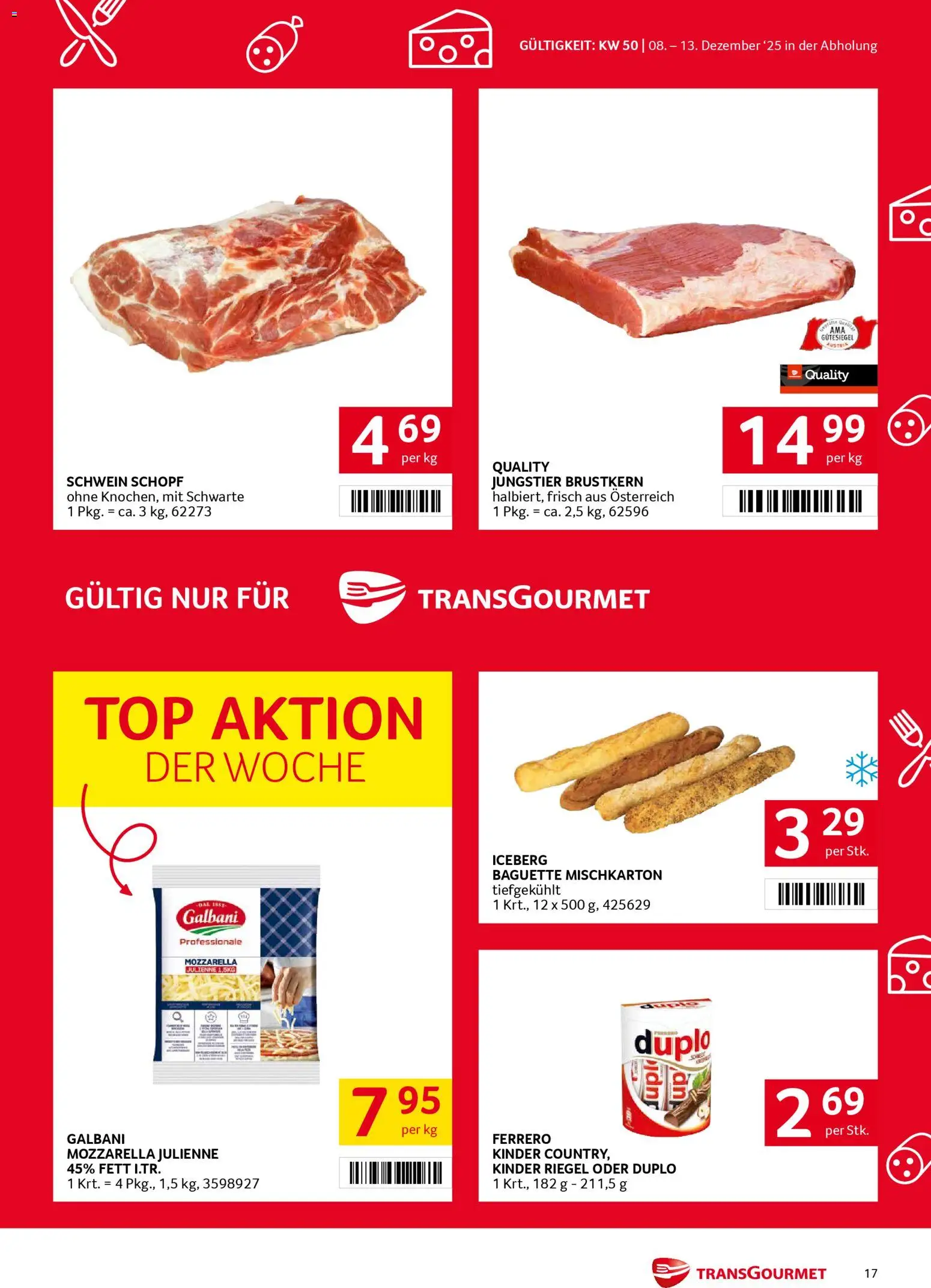 Transgourmet Flugblatt gültig ab 08.12.2025 | Seite: 17 | Produkte: Jääkaappipakastin