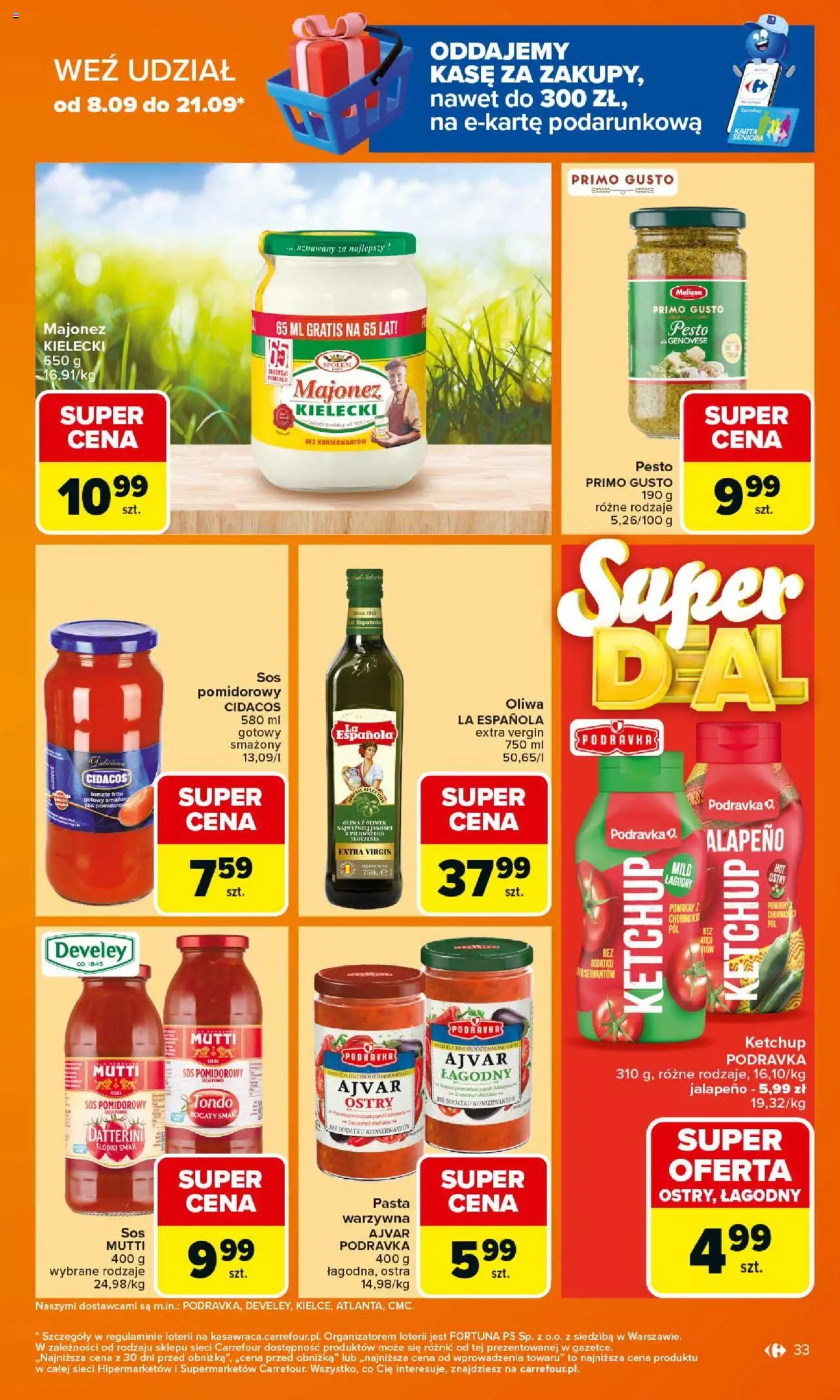 Carrefour Gazetka od 15.09.2025 | Strona: 33 | Produkty: Ajvar, Pomidory, Majonez, Sos