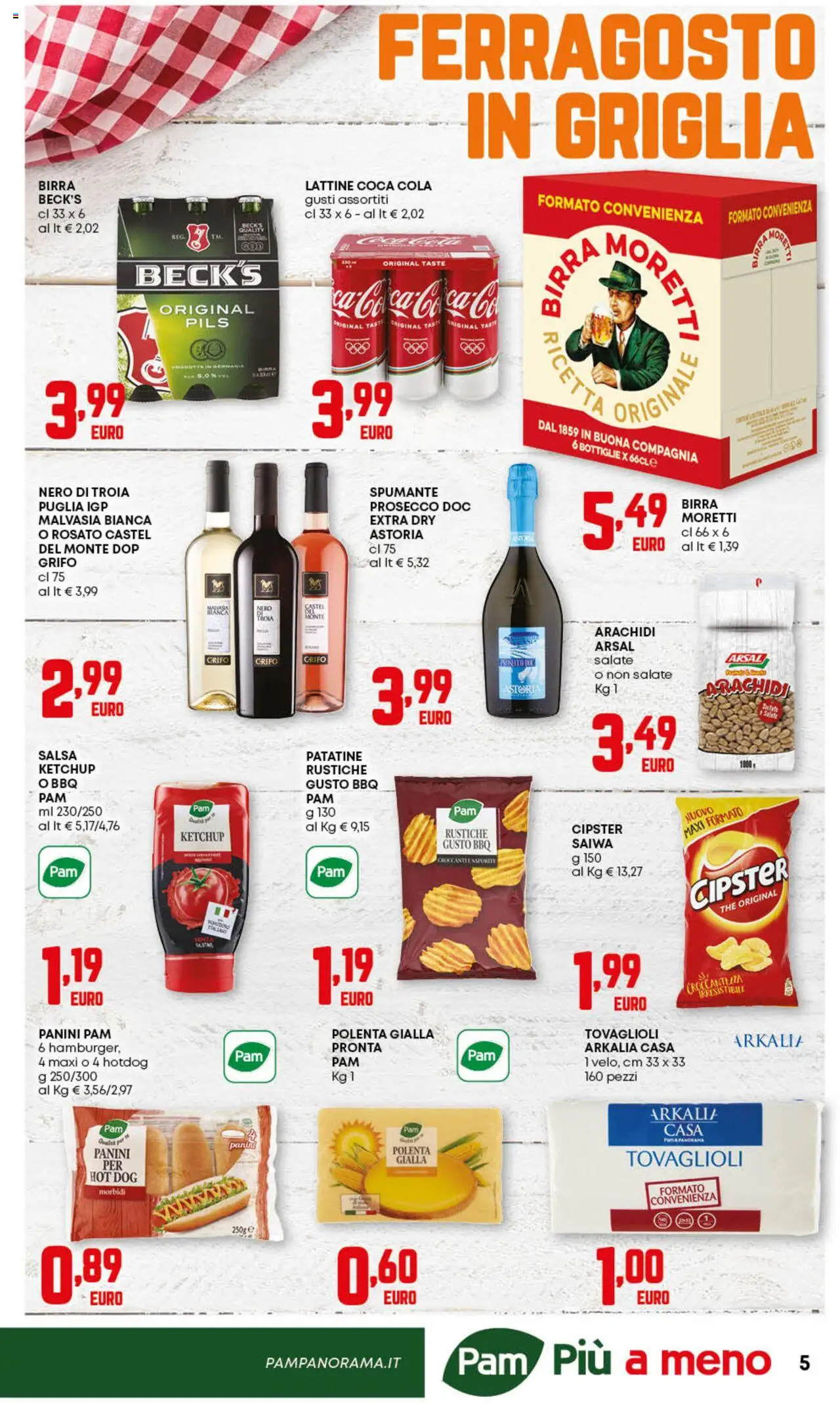 Volantino PAM del 07.08.2025 | Pagina: 5 | Prodotti: Patatine, Ketchup, Salsa, The