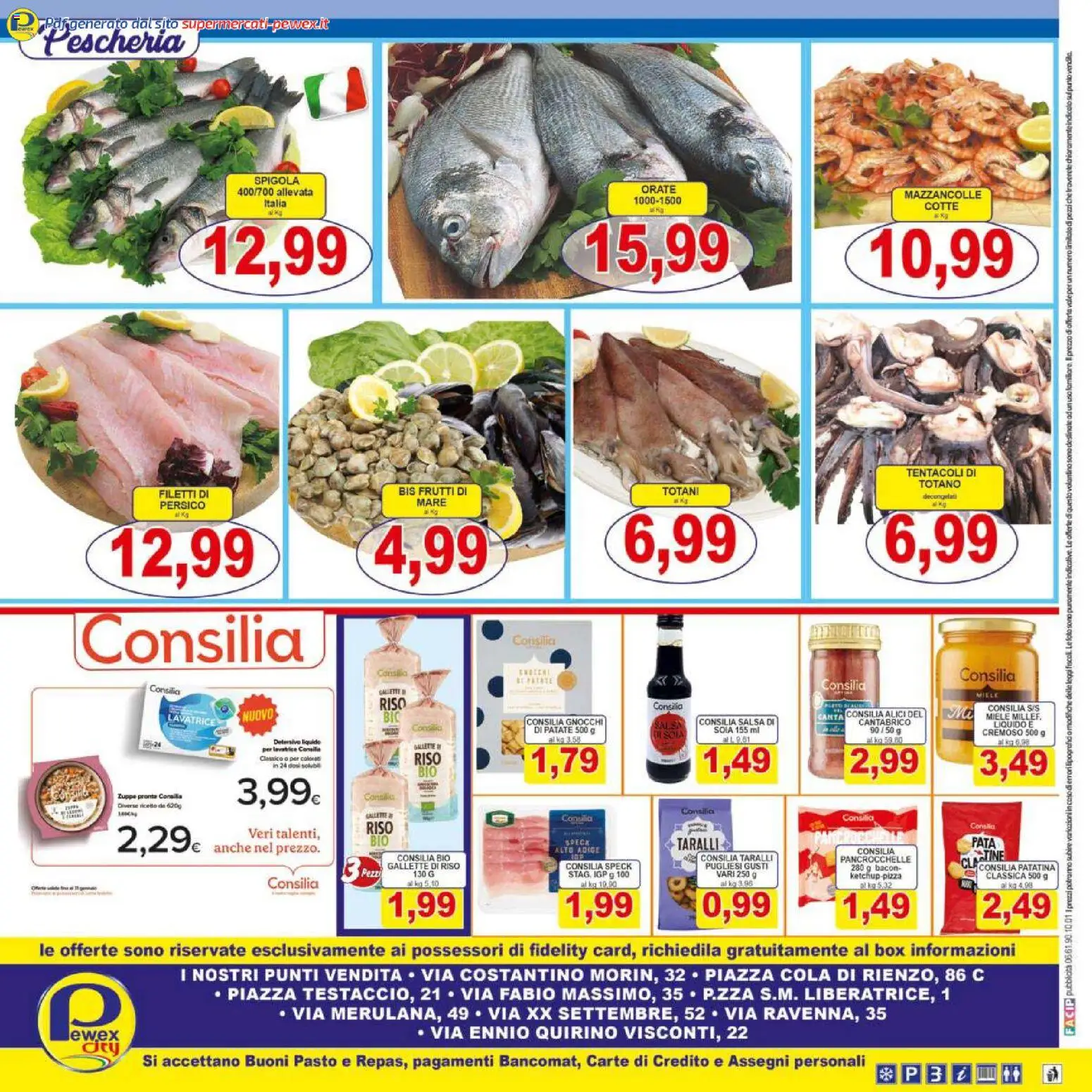 Volantino Pewex del 07.01.2026 | Pagina: 16 | Prodotti: Riso, Patate, Taralli, Spigola