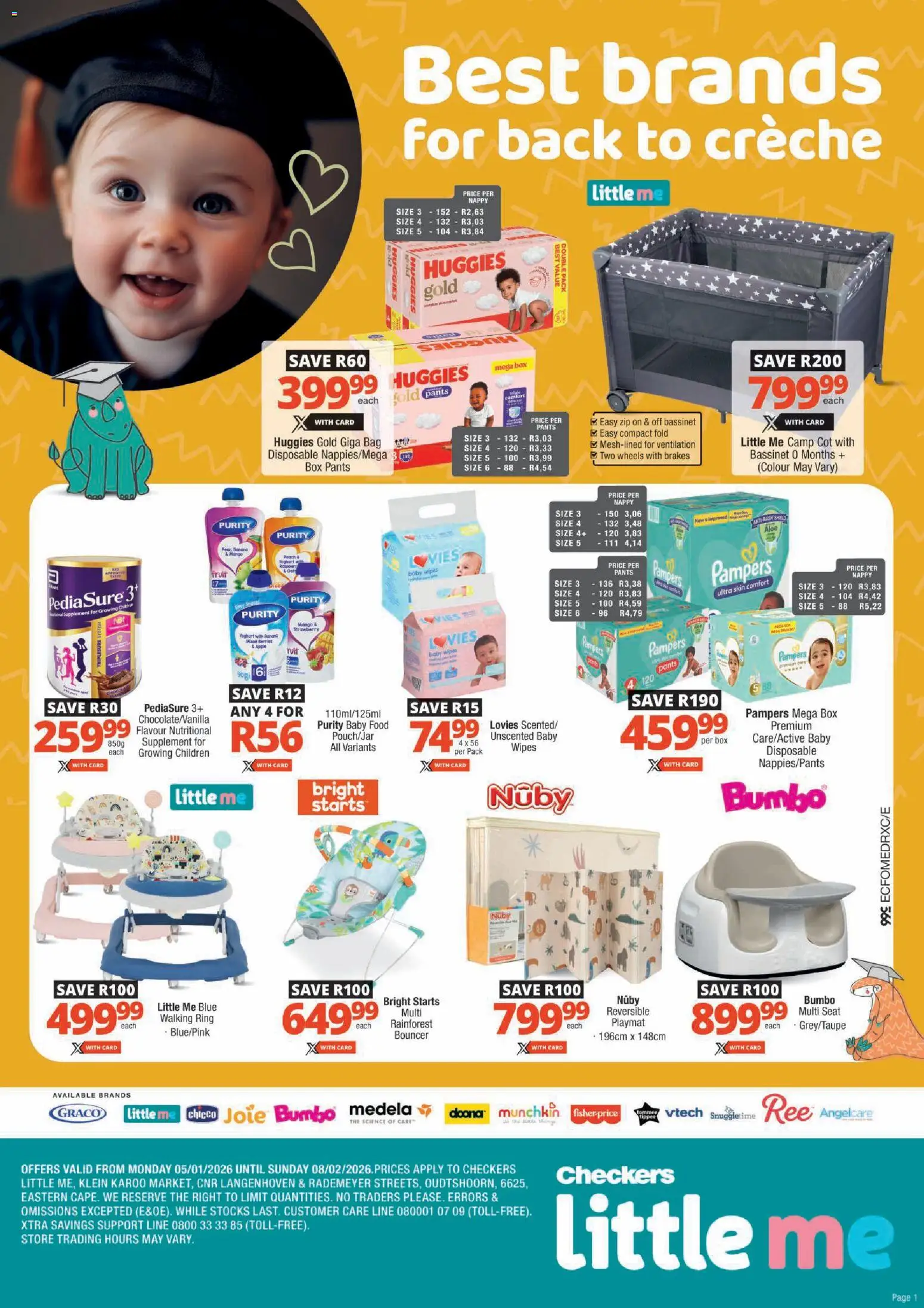 New Checkers catalogue – valid from 05.01.2026 | Page: 1 | Products: Pants, Yoghurt, Baby food, Fruit