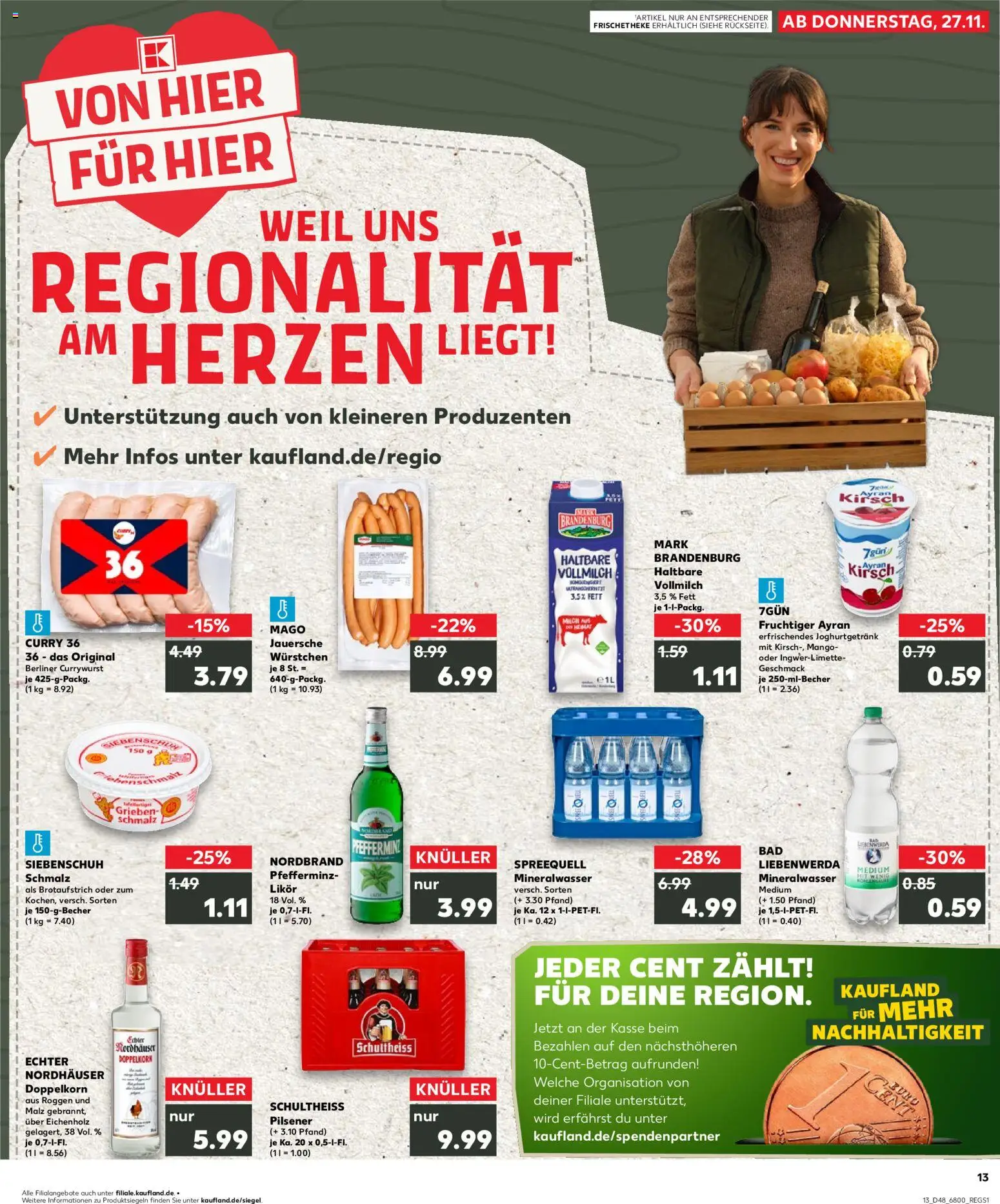 Kaufland prospekt Berlin	 – gültig ab 27.11.2025 | Seite: 13 | Produkte: Likör, Bad, Mineralwasser, Mango