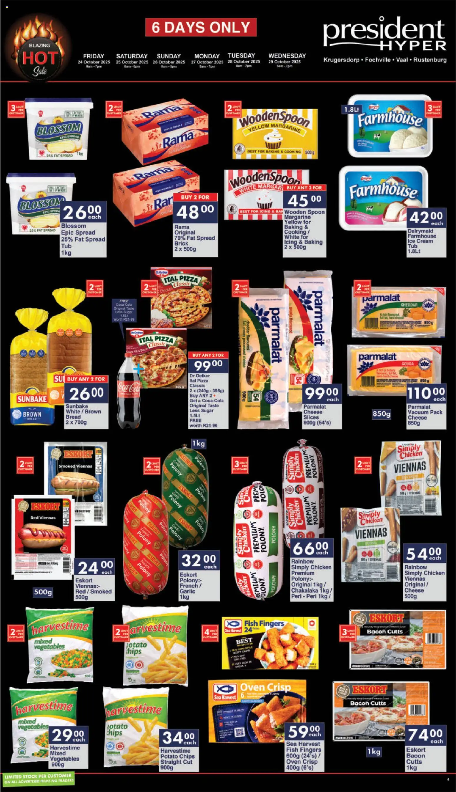 New President Hyper catalogue – valid from 24.10.2025 | Page: 4 | Products: Oven, Bread, Margarine, Pizza