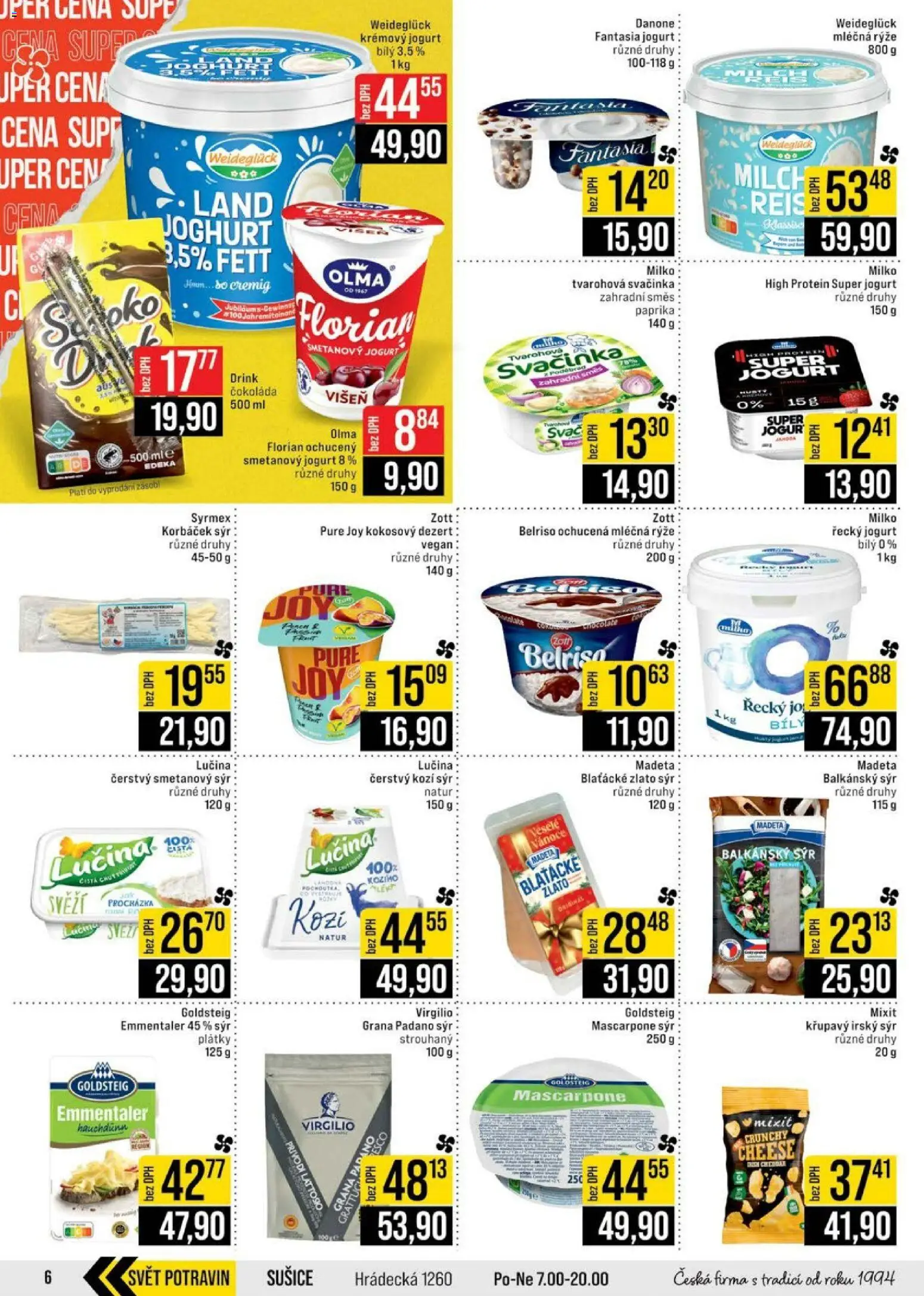 Jip leták - Cash & Carry od 21.01.2026 | Strana: 6 | Produkty: Řecký jogurt, Sýr, Mléčná rýže, Smetanový sýr