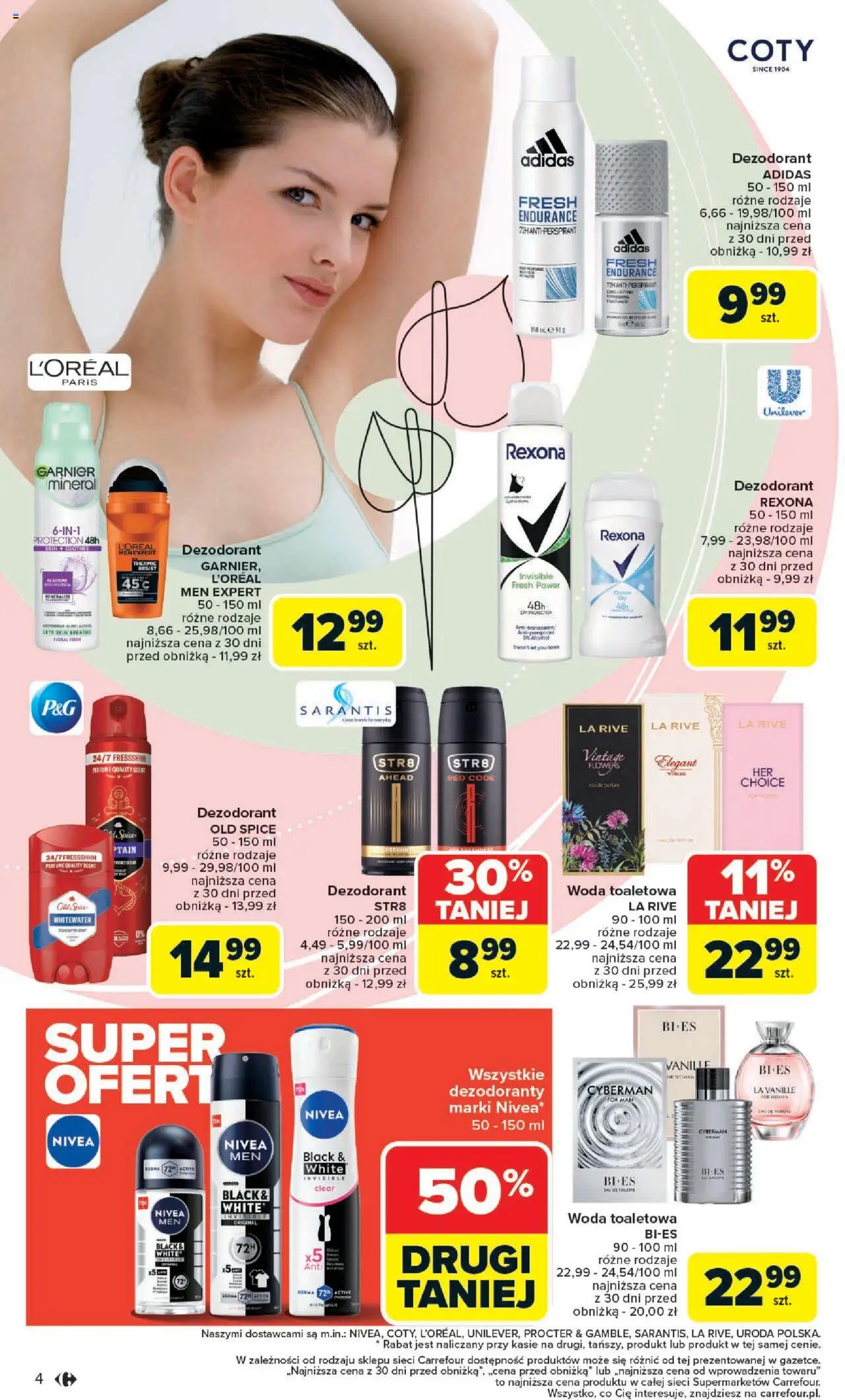 Carrefour Gazetka - Market Zadbać o siebie od 18.08.2025 | Strona: 4 | Produkty: Woda toaletowa, Dezodorant, Old spice, Woda