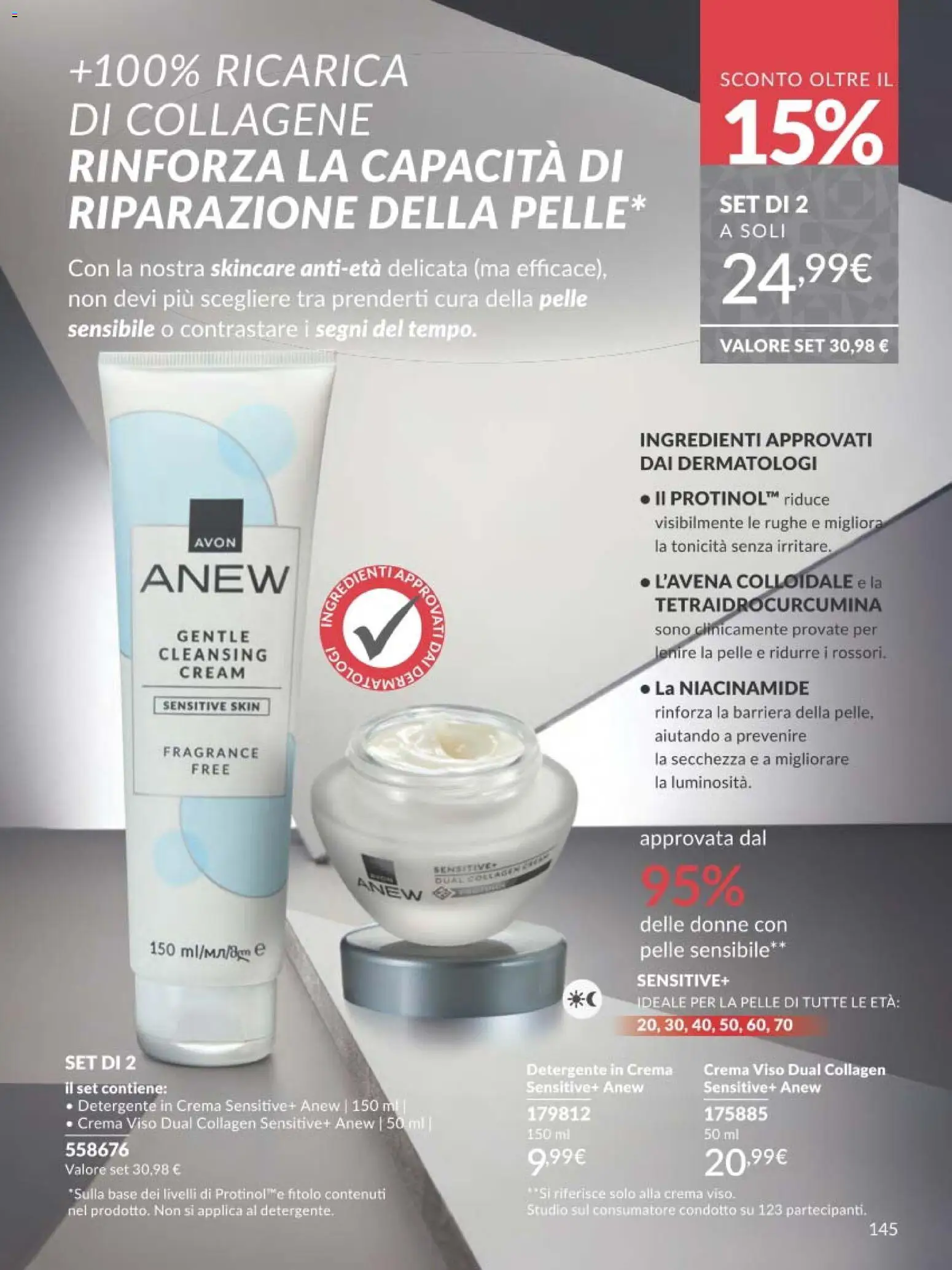 Volantino Avon del 01.12.2025 | Pagina: 145 | Prodotti: Crema, Detergente, Crema viso