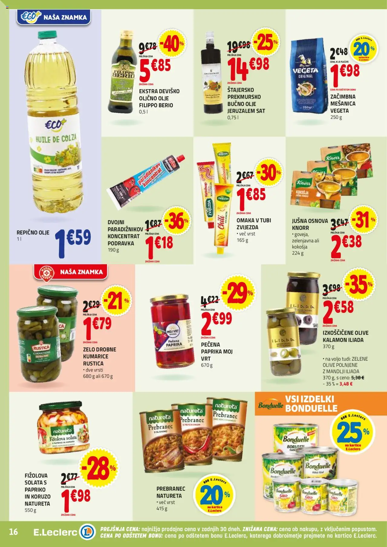 E.leclerc katalog │ velja od 20.08.2025 | Stran: 16 | Izdelki: Paprika, Olive, Olje, Omaka
