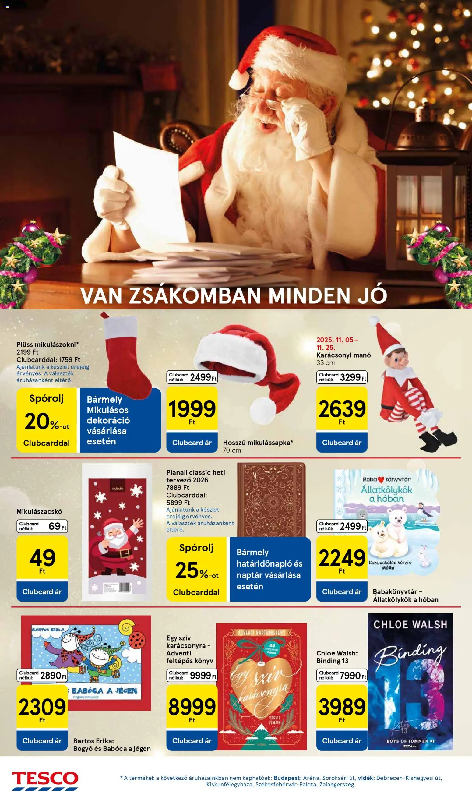 Tesco akciós ujság - amely érvényes a következő dátumtól: 20.11.2025 | Oldal: 12 | Termékek: Plüss, Dekoráció