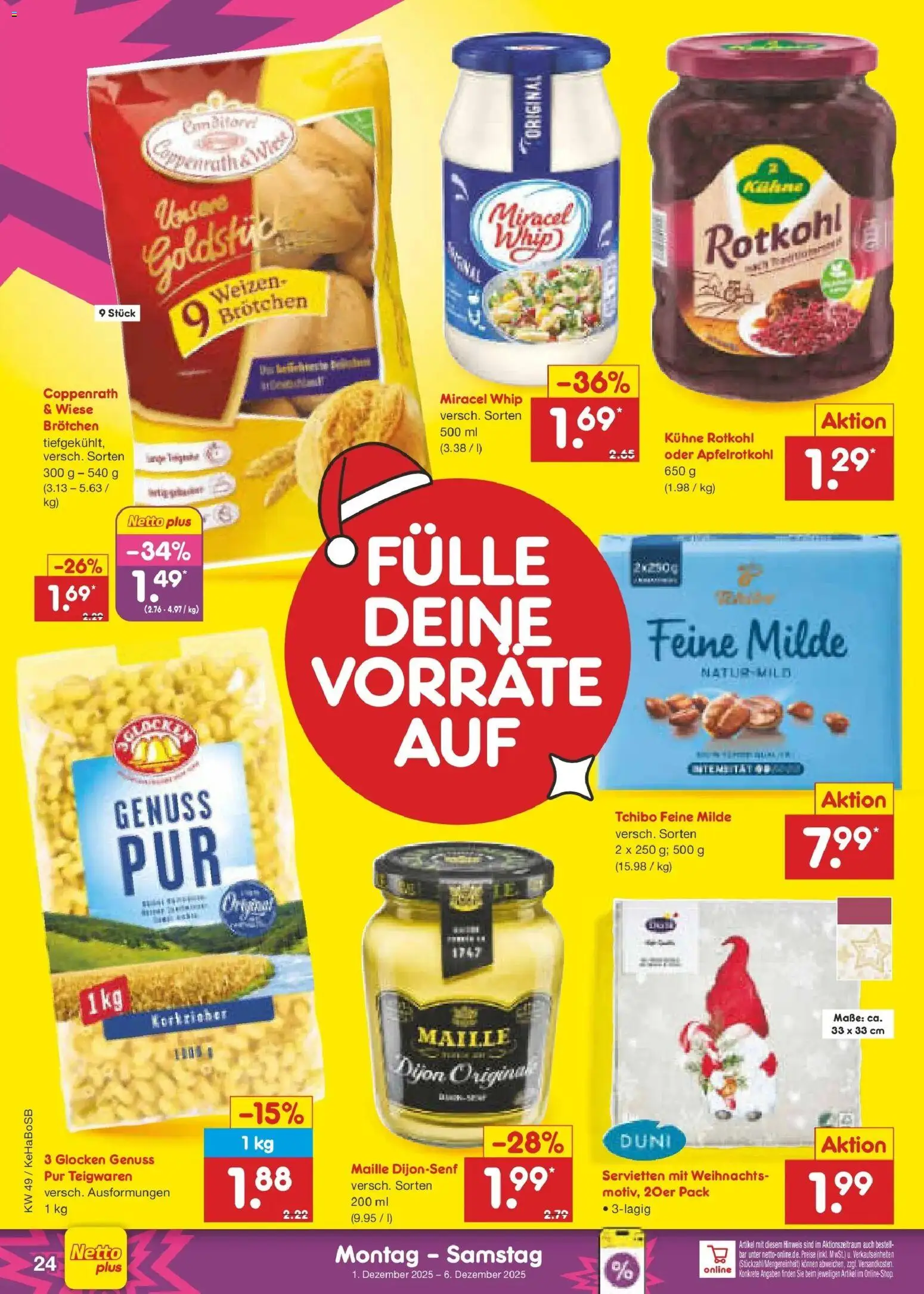 Netto Marken-Discount prospekt Bonn	 – gültig ab 01.12.2025 | Seite: 26 | Produkte: Rotkohl, Miracel whip
