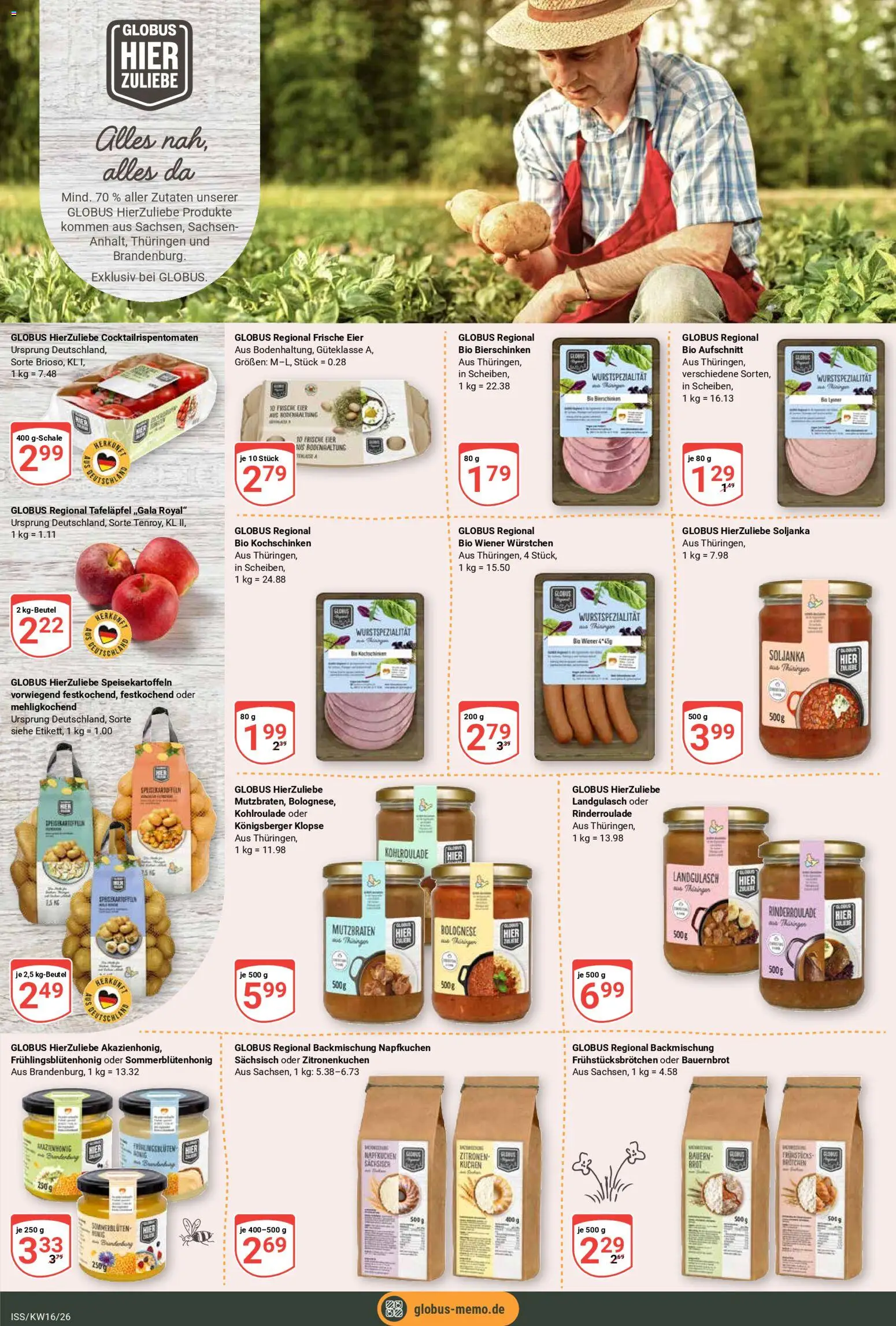 Globus Prospekt 	 – gültig ab 13.04.2026 | Seite: 12 | Produkte: Wiener wurstchen, Brot, Kuchen, Zitronen