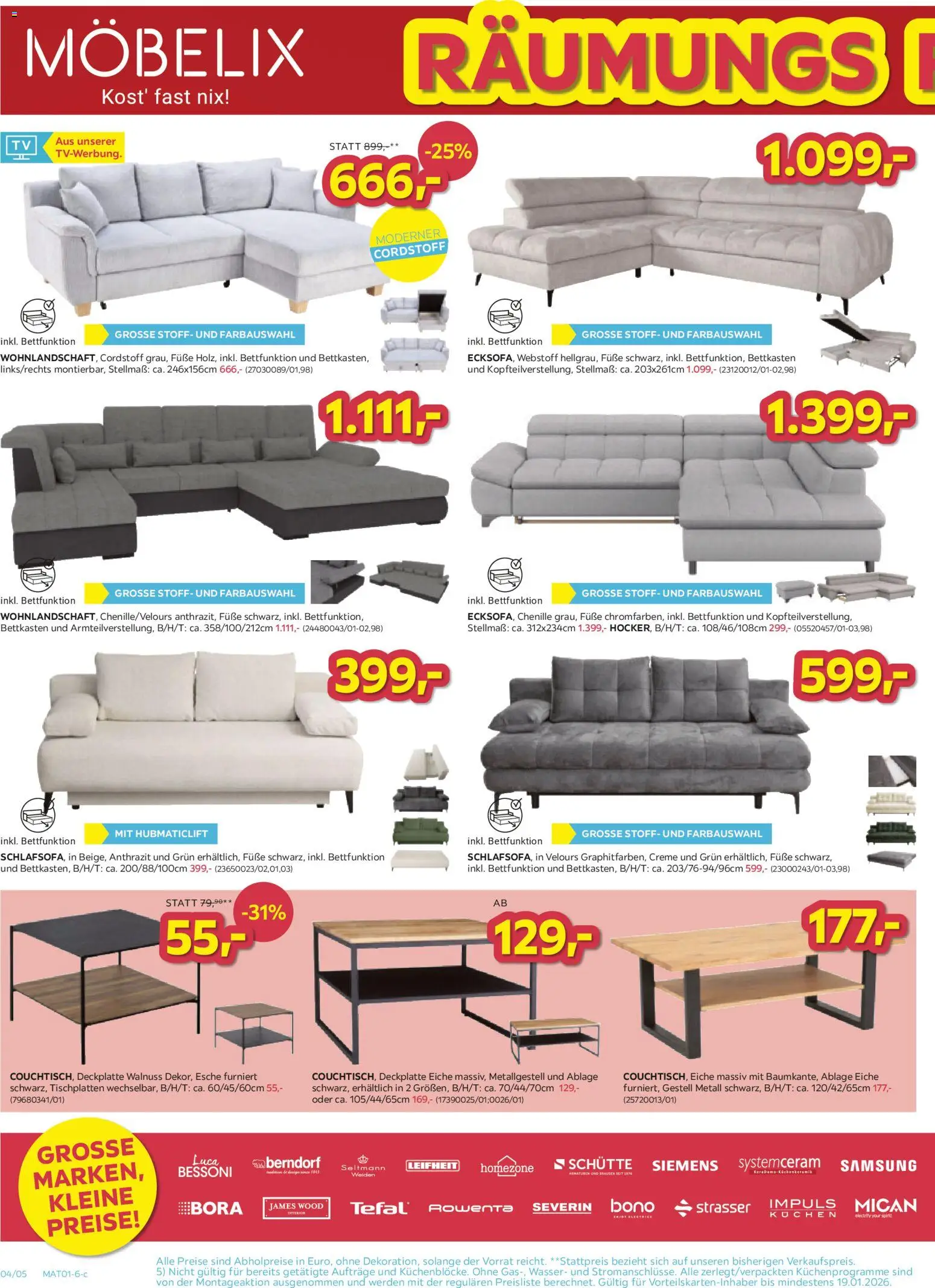 Möbelix Angebote gültig ab 13.01.2026 | Seite: 4 | Produkte: Wasser, Samsung, Creme