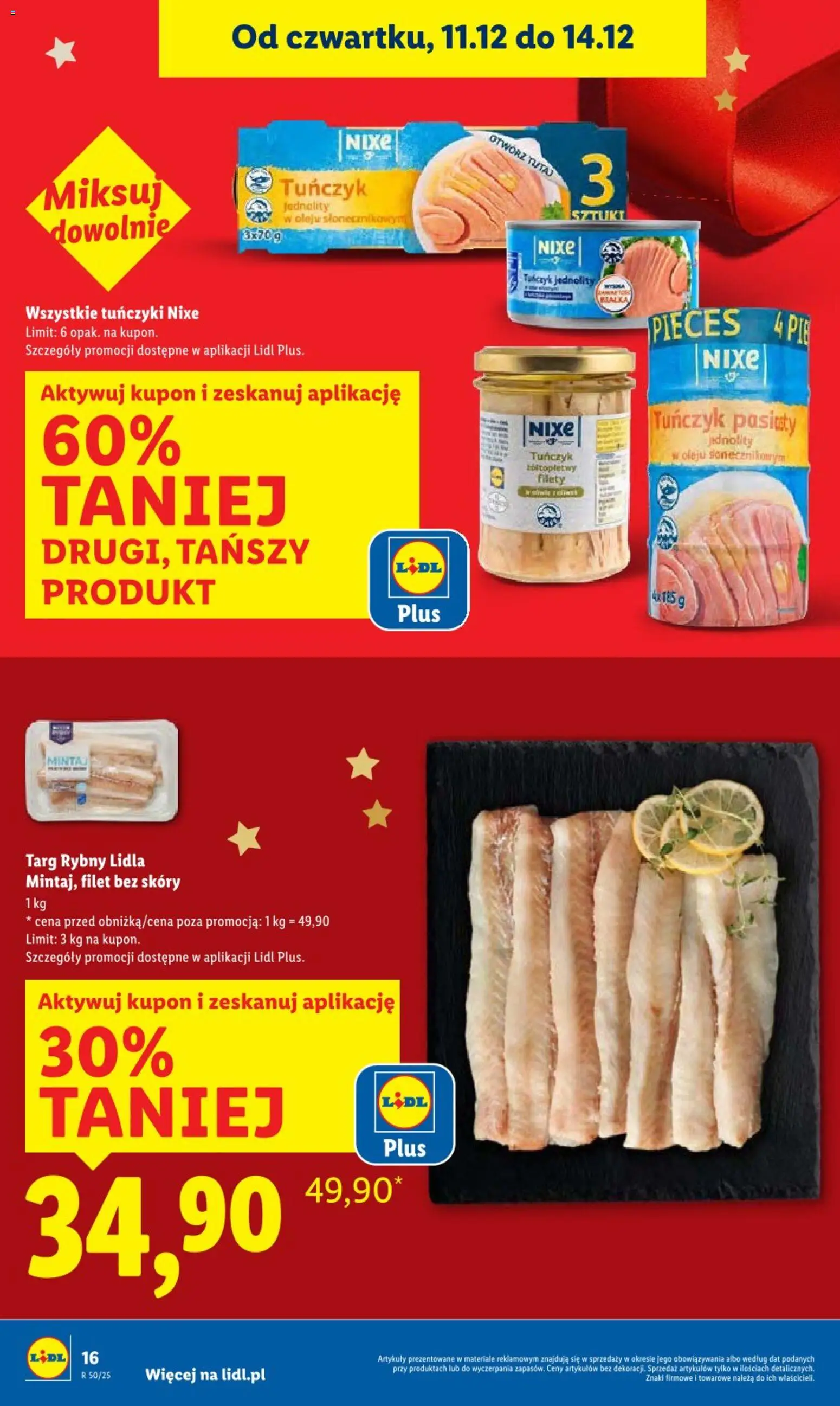Lidl Gazetka od 11.12.2025 | Strona: 16 | Produkty: Tuńczyk w oleju, Tuńczyk
