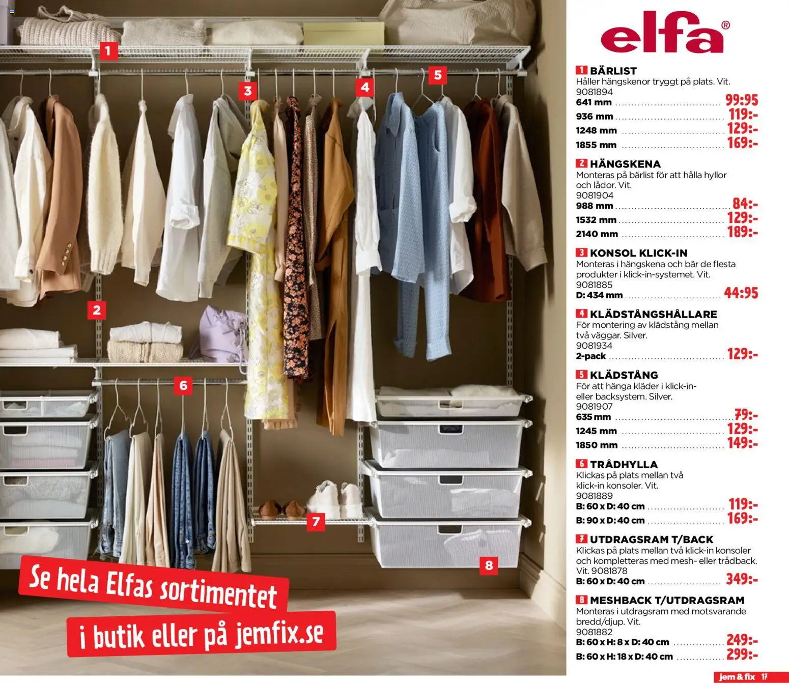 Jem & Fix reklamblad aktuell från 02.03.2026 | Sida: 17 | Produkter: Klädstång, Kläder
