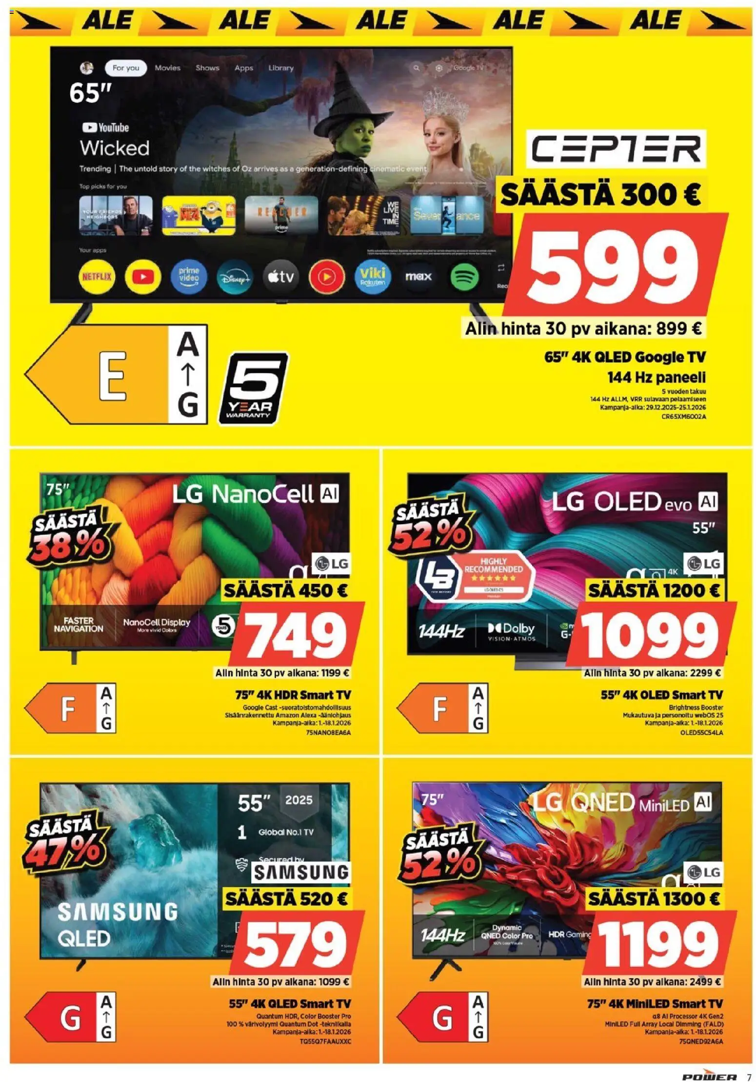 Power tarjoukset – voimassa 25.11.2025 alkaen | Sivu: 7 | Tuotteet: TV, Video