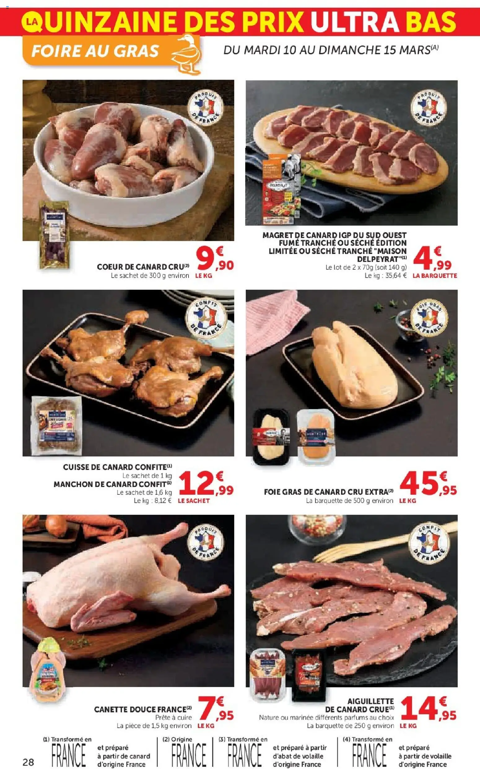 {H1} | Page: 28 | Produits: Magret de canard, Foie Gras de Canard, Volaille