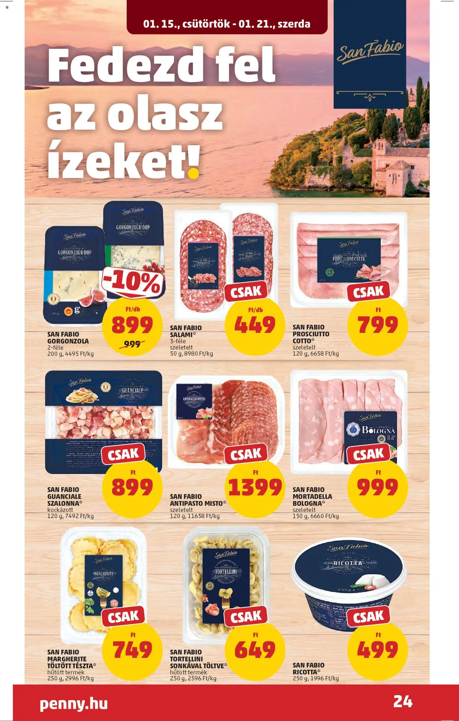 PENNY akciós ujság - amely érvényes a következő dátumtól: 15.01.2026 | Oldal: 28 | Termékek: Ricotta, Tortellini, Tészta, Mortadella