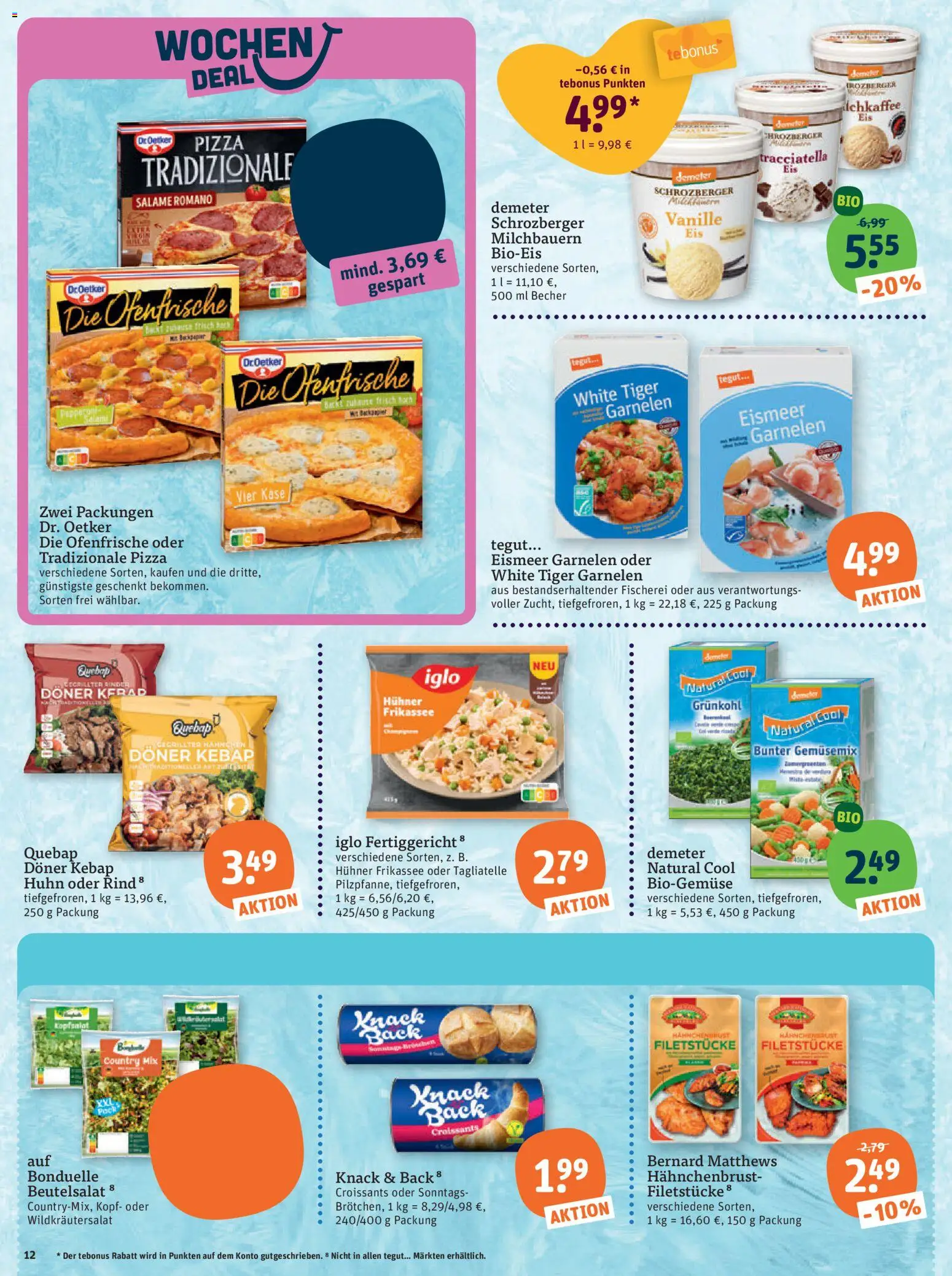 Tegut Prospekt – gültig ab 16.02.2026 | Seite: 14 | Produkte: Käse, Ofenfrische, Pizza, Tiger garnelen